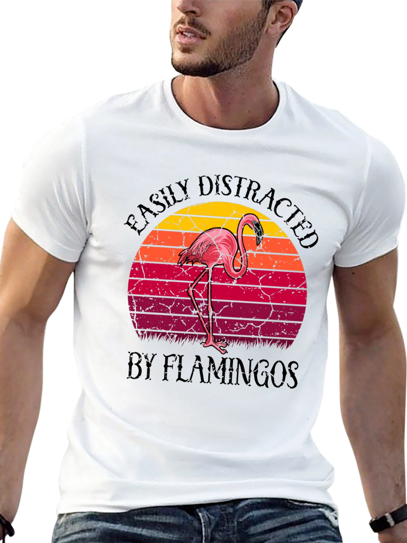 Easily Distracted by Flamingos Graphic Tee
