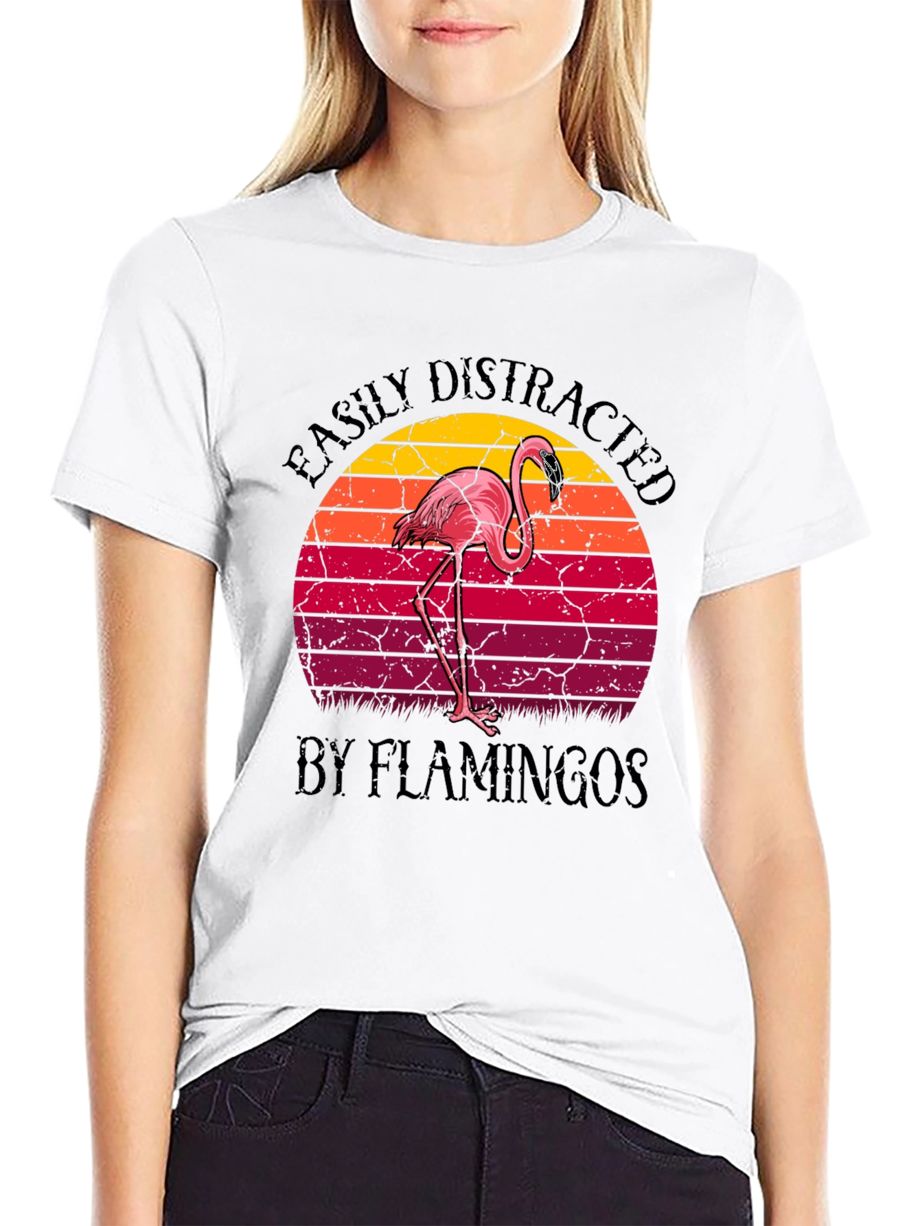 Easily Distracted by Flamingos Graphic Tee