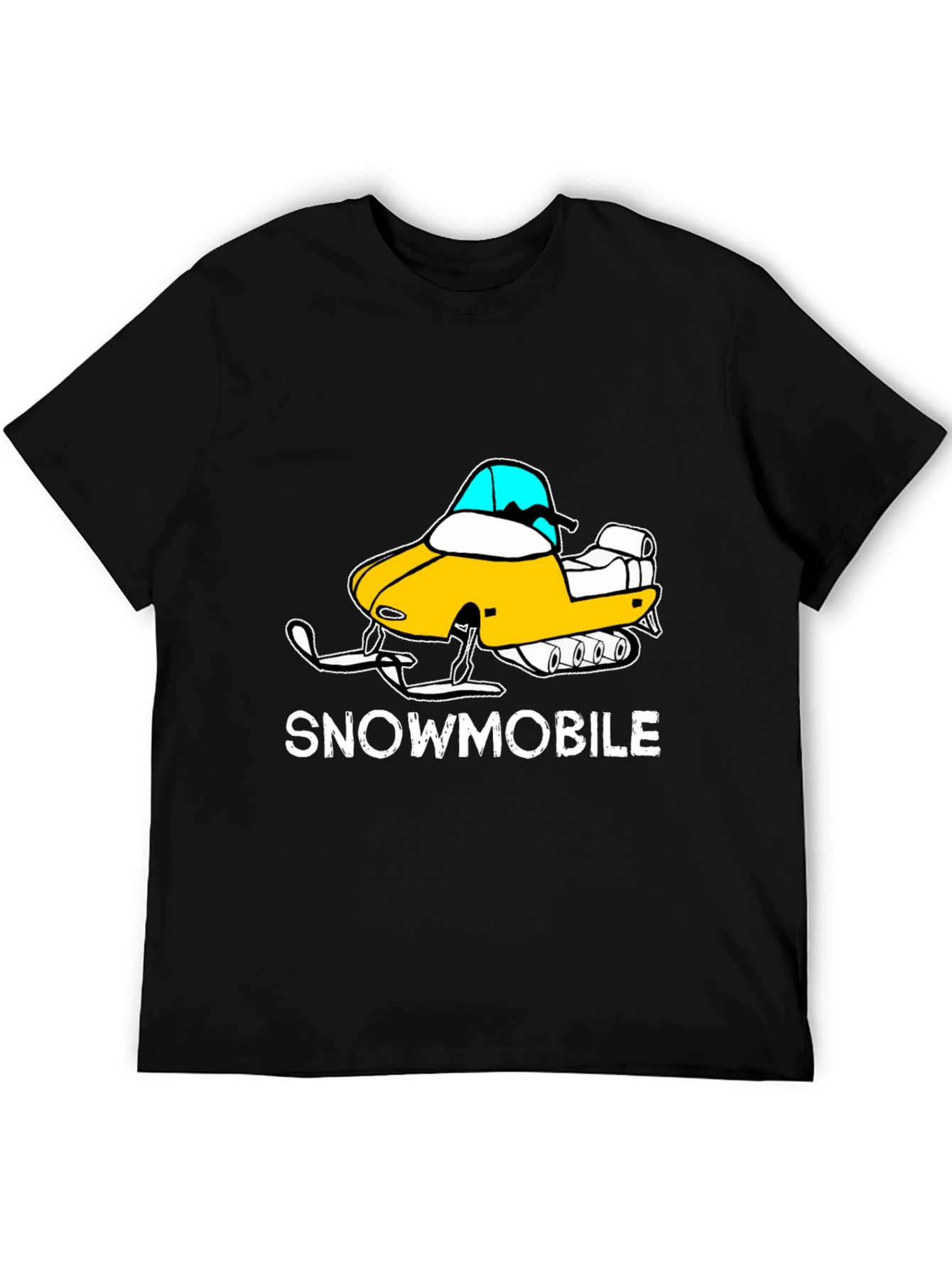 Snowmobile Graphic T-Shirt - Black Cotton Tee