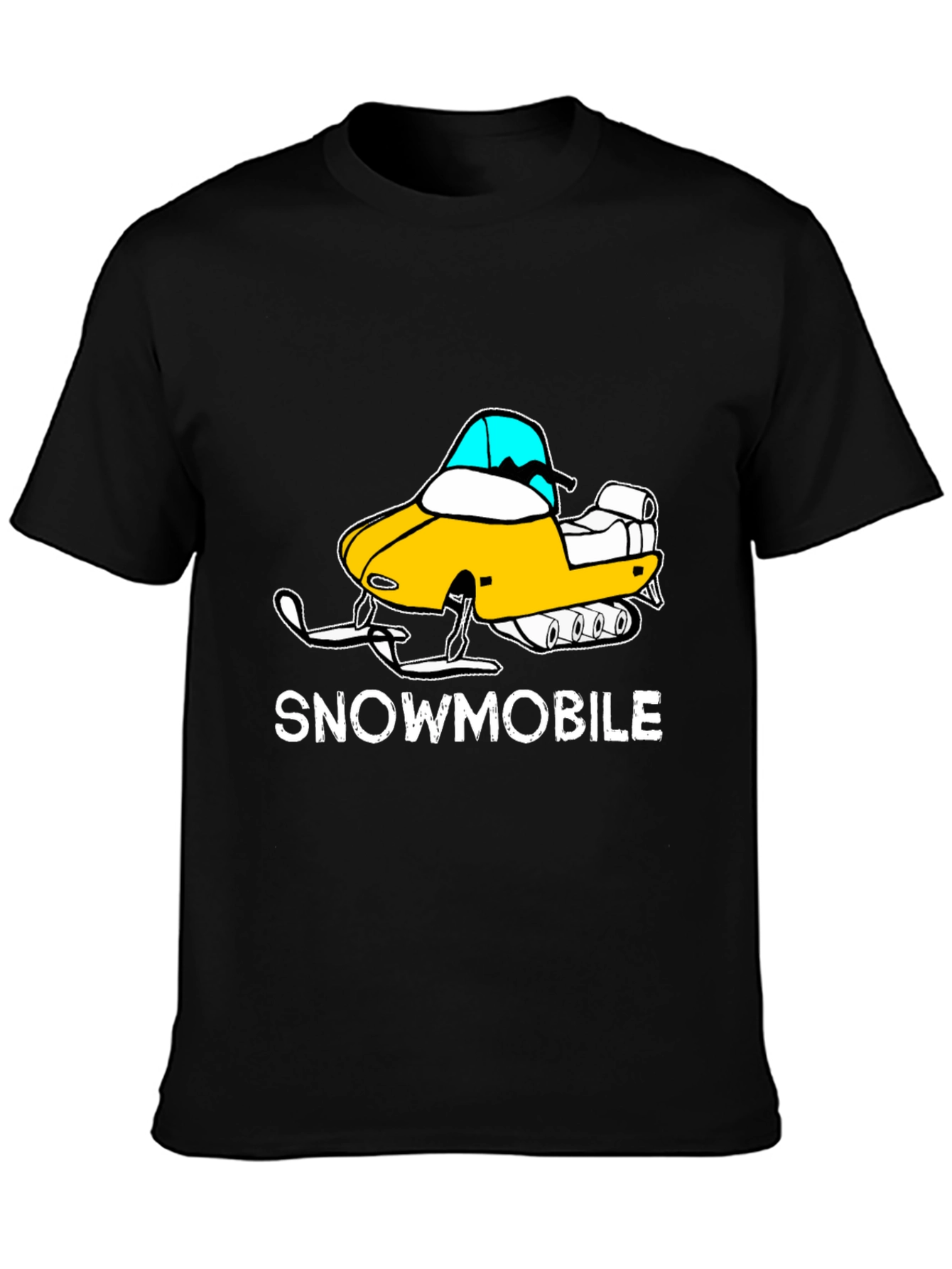 Snowmobile Graphic T-Shirt - Black Cotton Tee