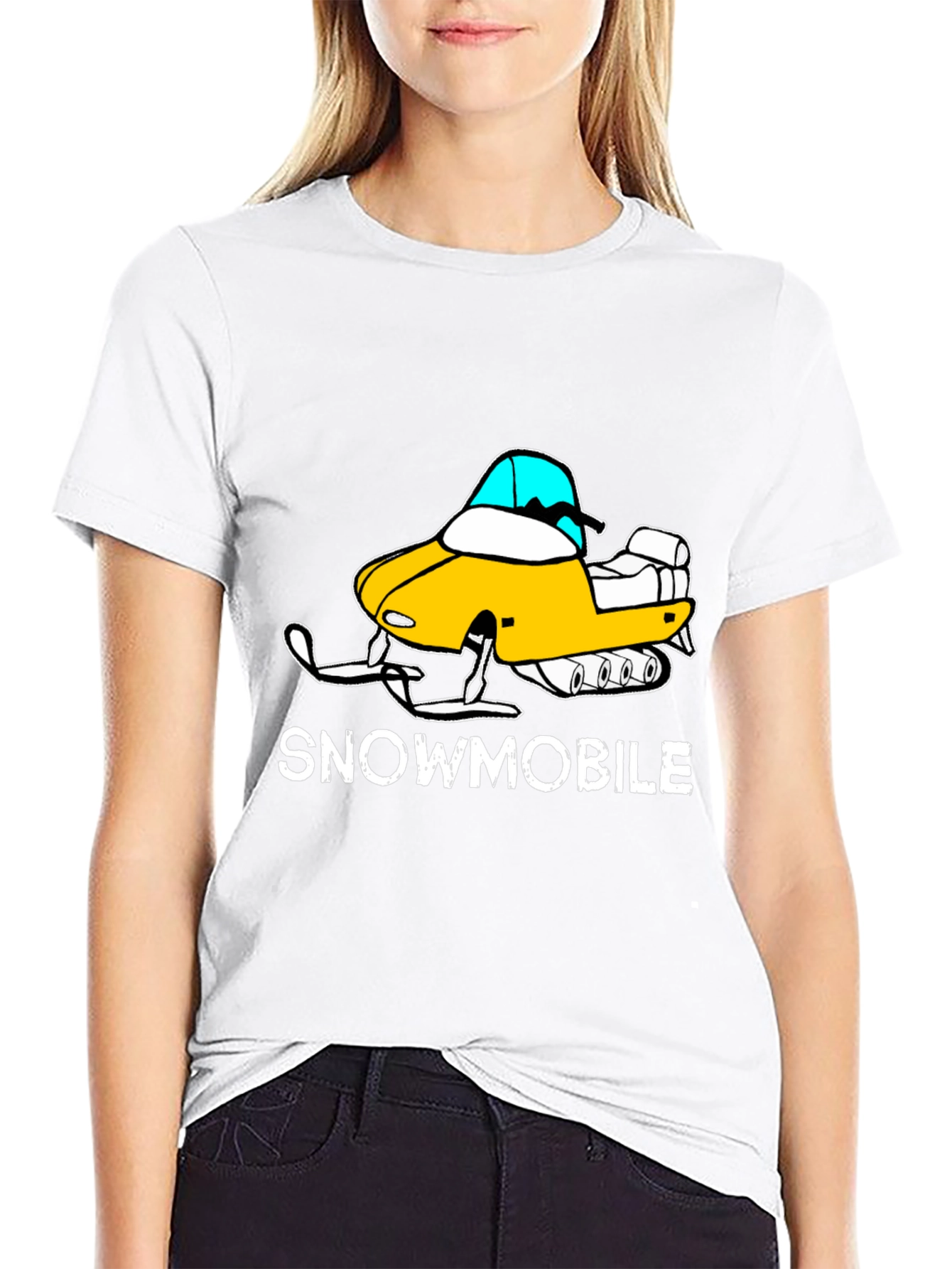 Snowmobile Graphic T-Shirt - Black Cotton Tee