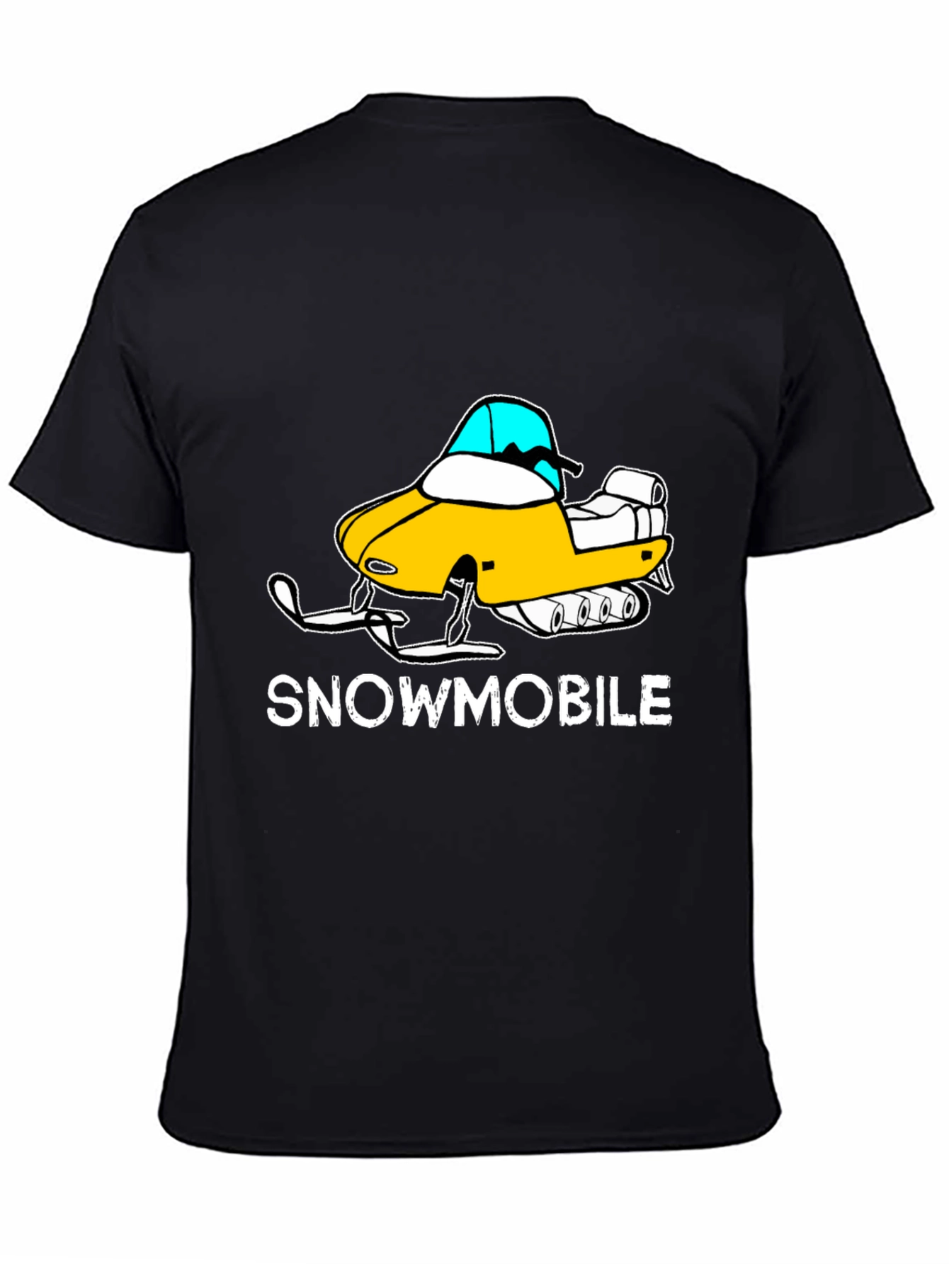 Snowmobile Graphic T-Shirt - Black Cotton Tee