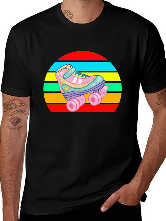 Retro Roller Skate Graphic Tee - Vintage Style Shirt