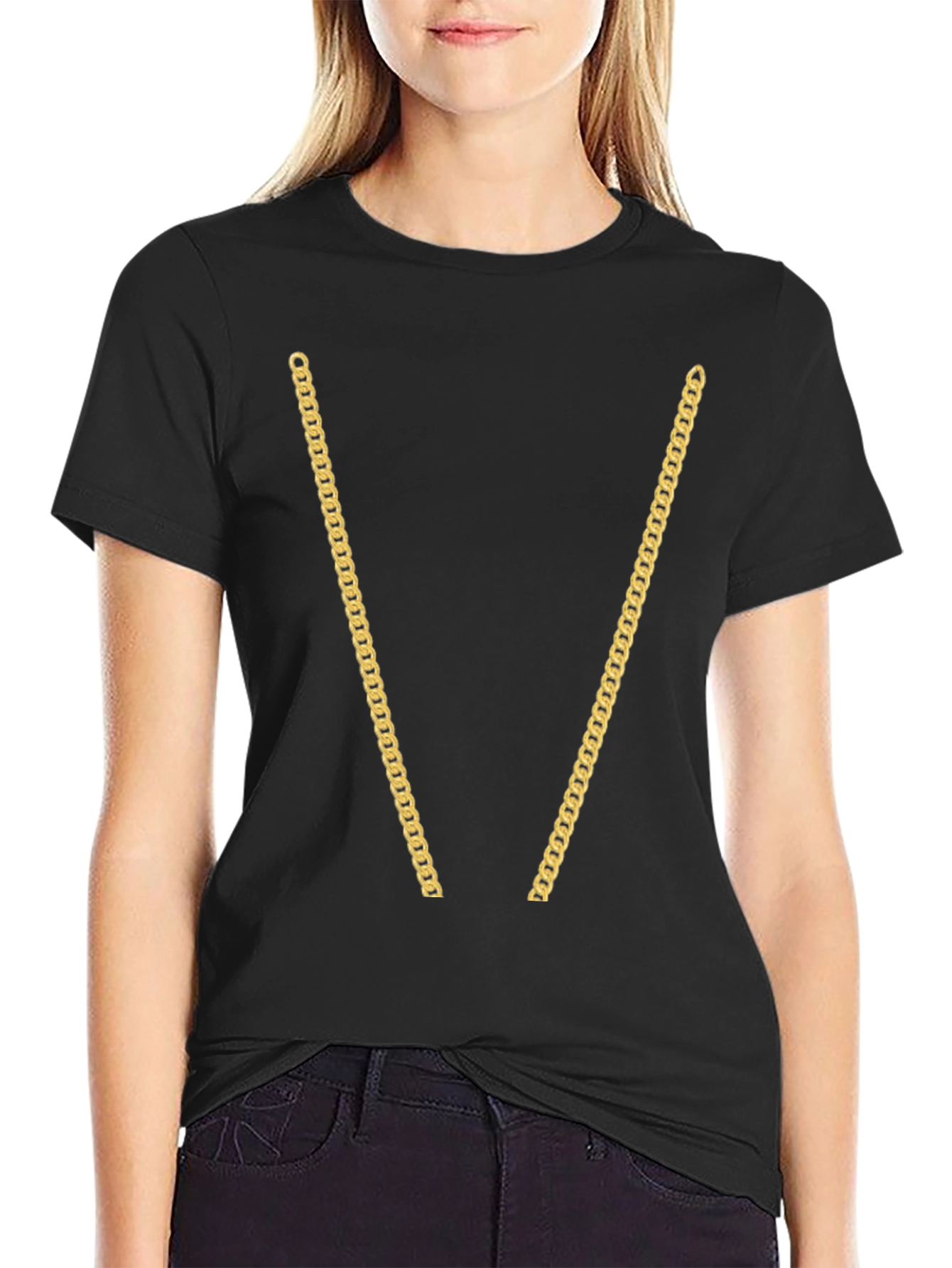 Gold Chain T-Shirt - Novelty Graphic Tee