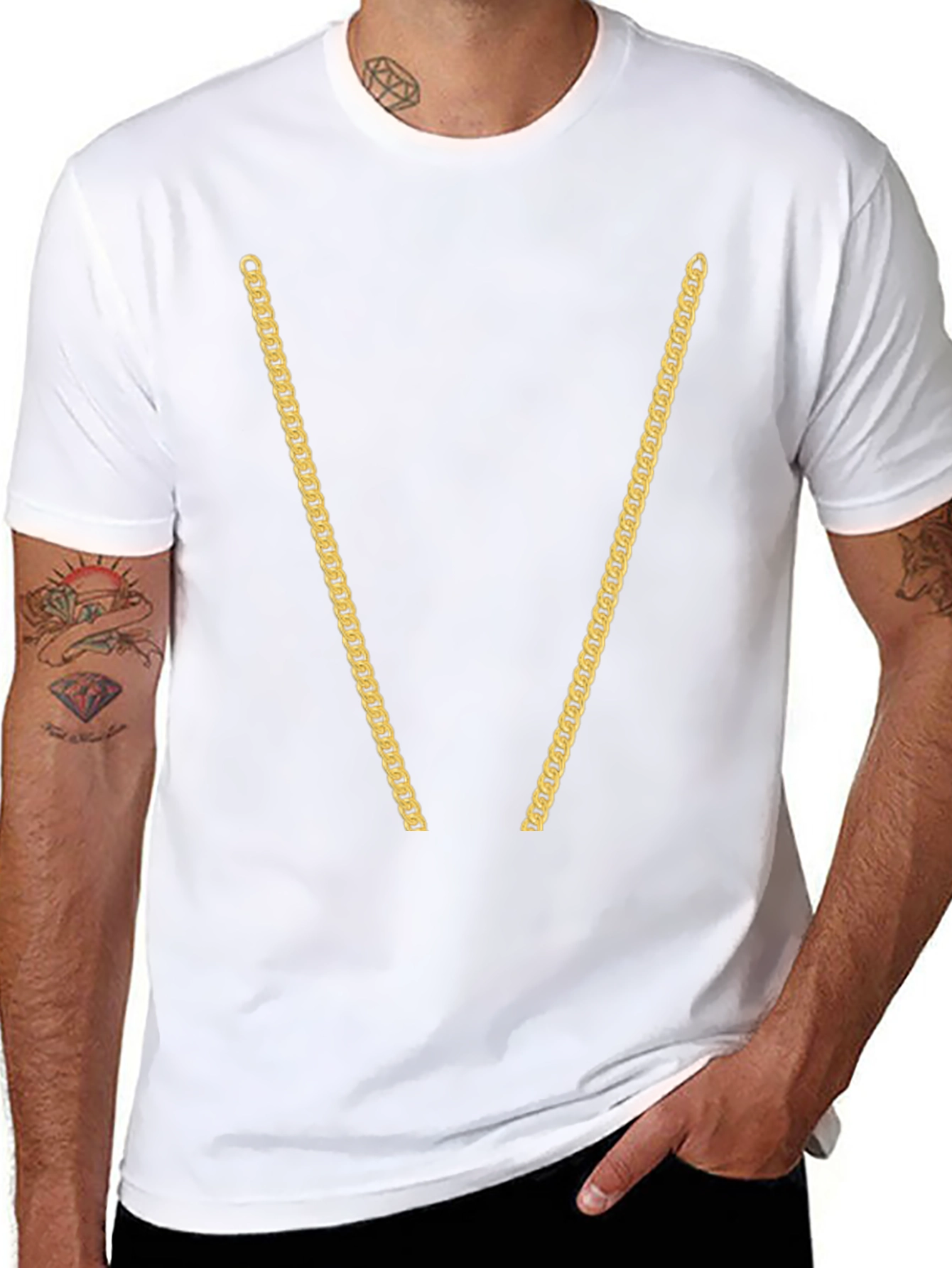 Gold Chain T-Shirt - Novelty Graphic Tee