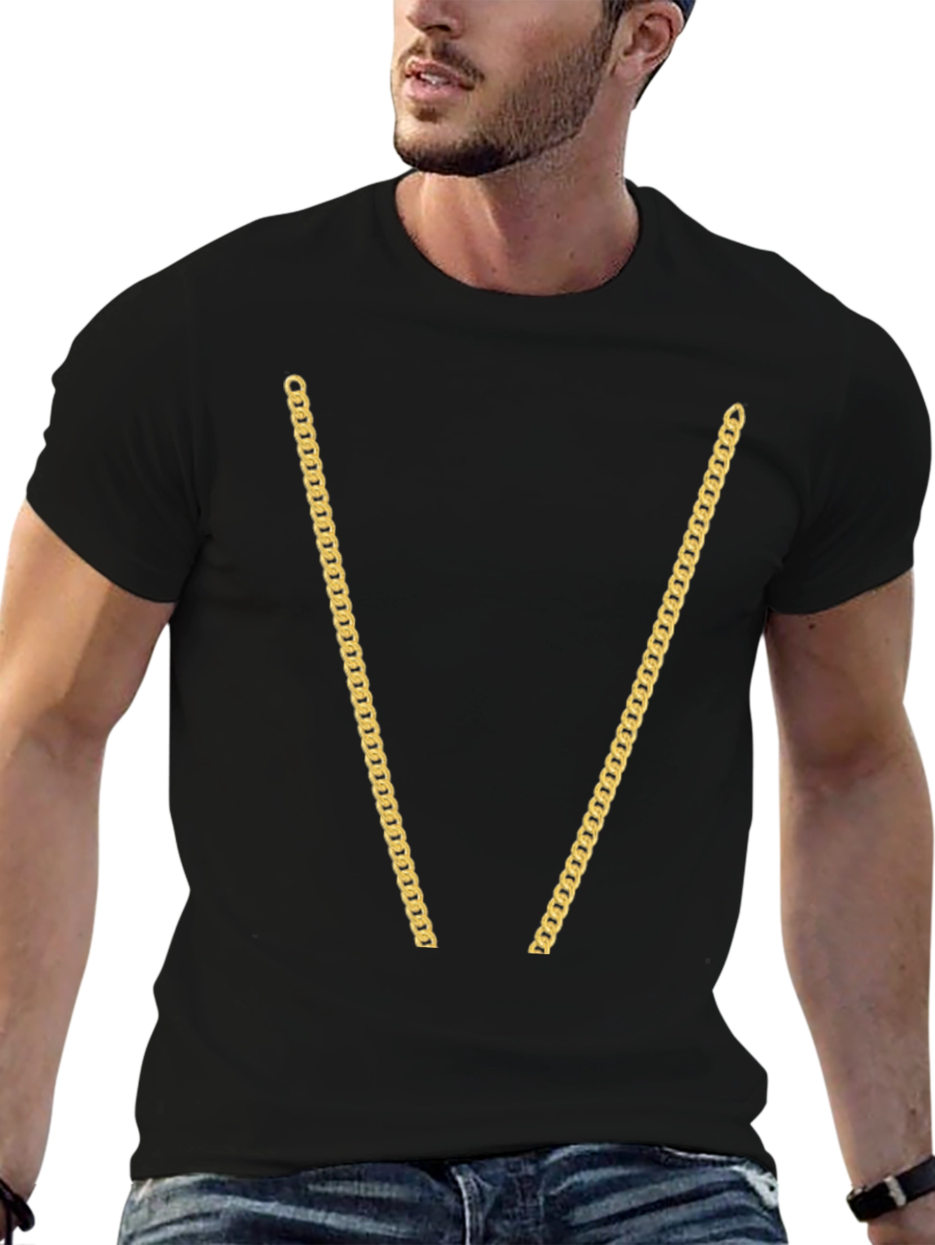 Gold Chain T-Shirt - Novelty Graphic Tee