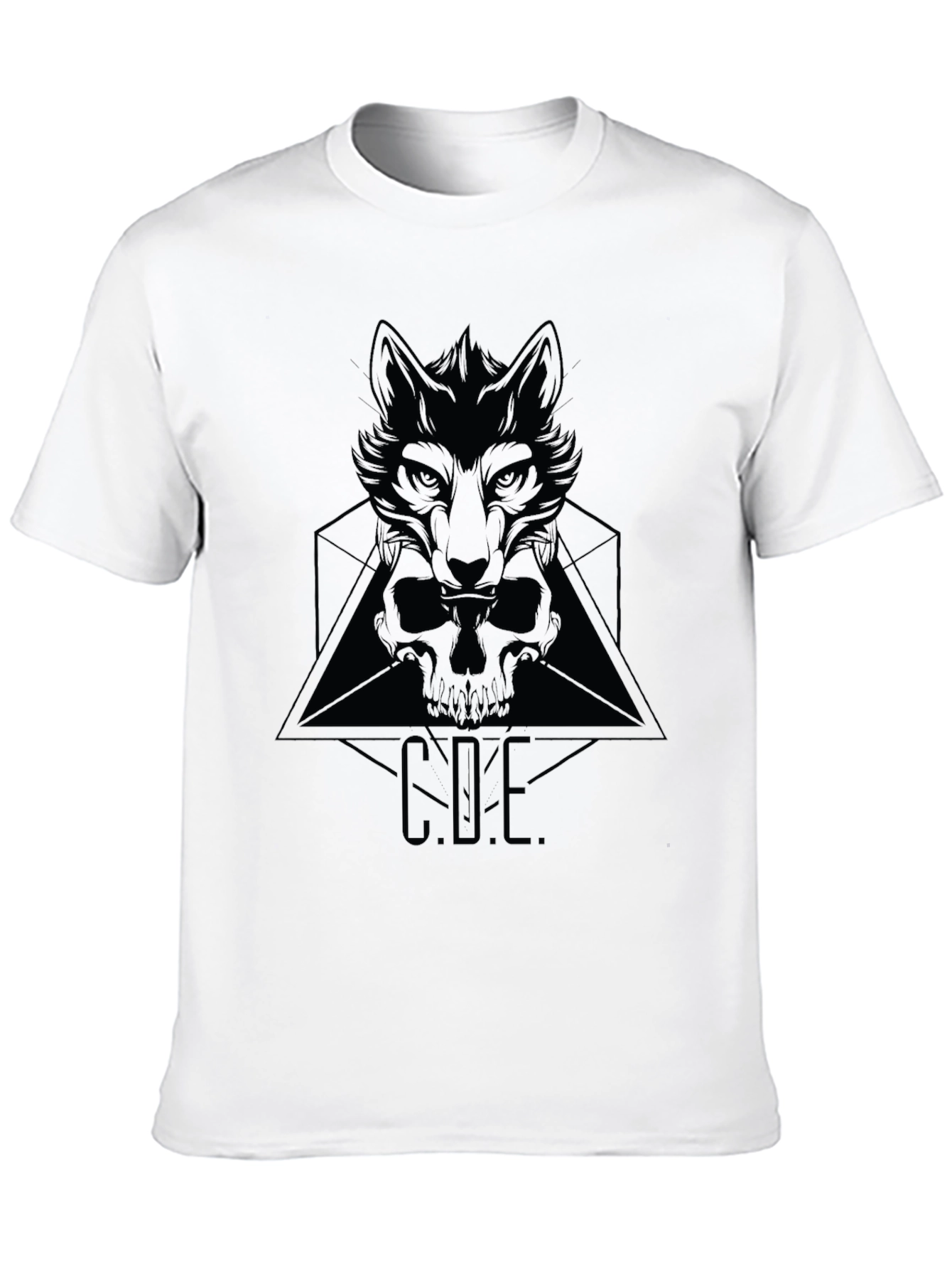 Wolf Skull Graphic T-Shirt - Mens Black Tee