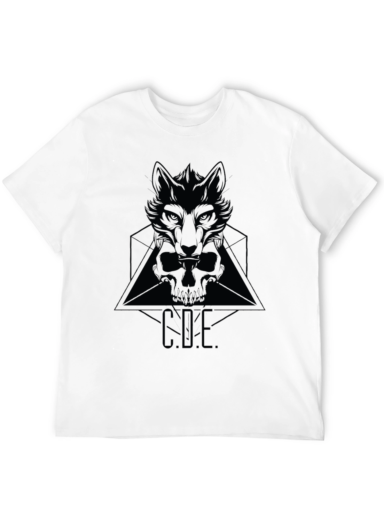 Wolf Skull Graphic T-Shirt - Mens Black Tee