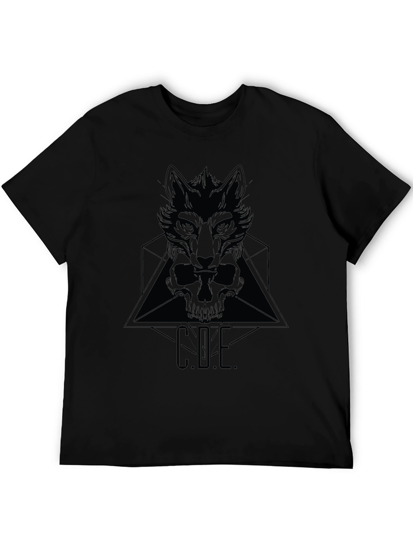 Wolf Skull Graphic T-Shirt - Mens Black Tee
