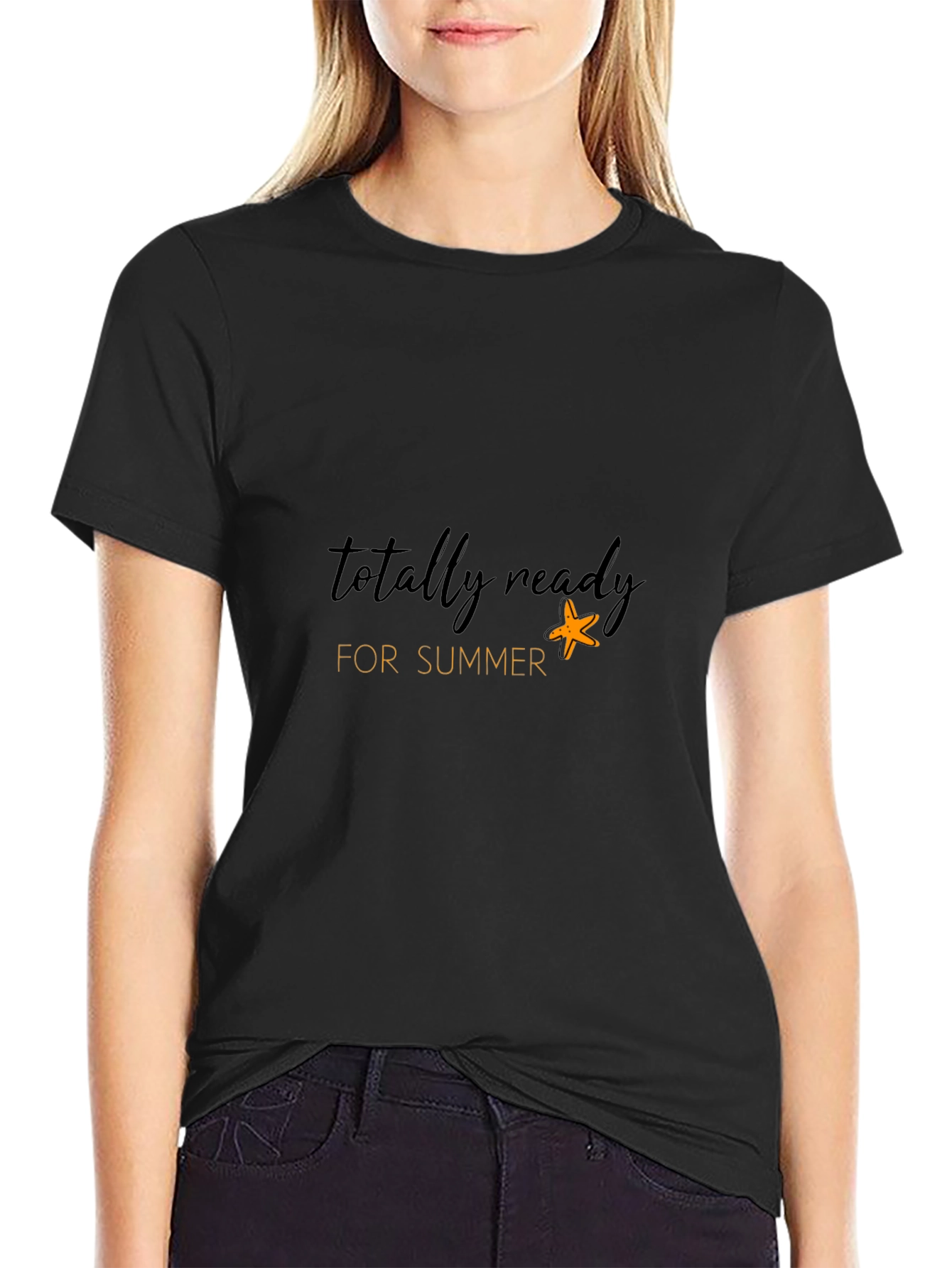 Totally Ready for Summer Black Graphic T-Shirt