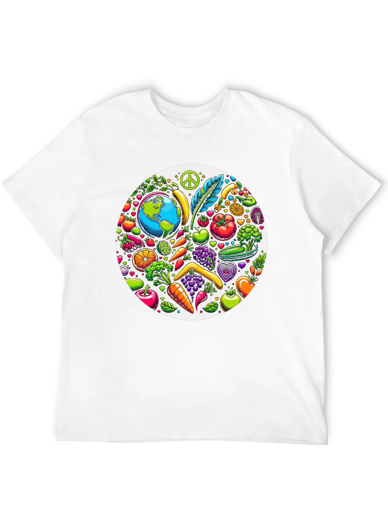 Vegan Earth Graphic Tee - Black