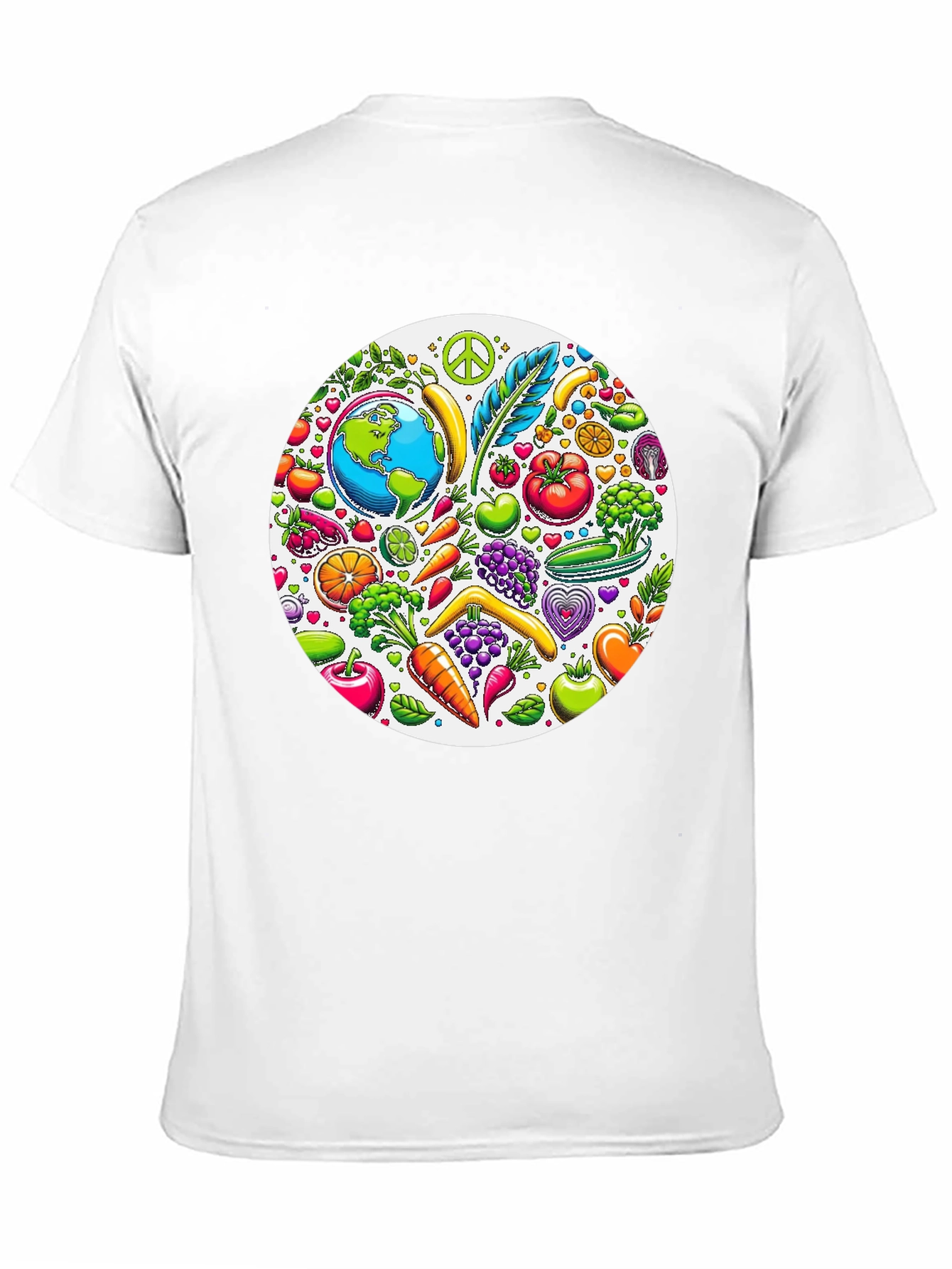 Vegan Earth Graphic Tee - Black