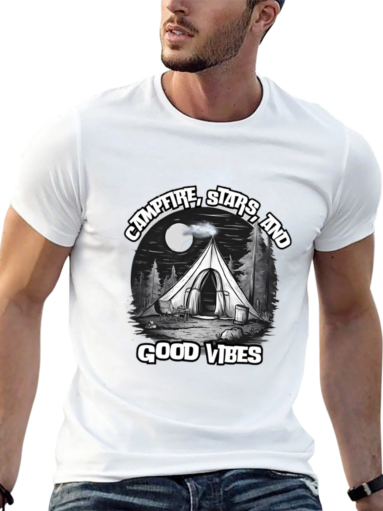 Campfire Stars Good Vibes Graphic T-Shirt