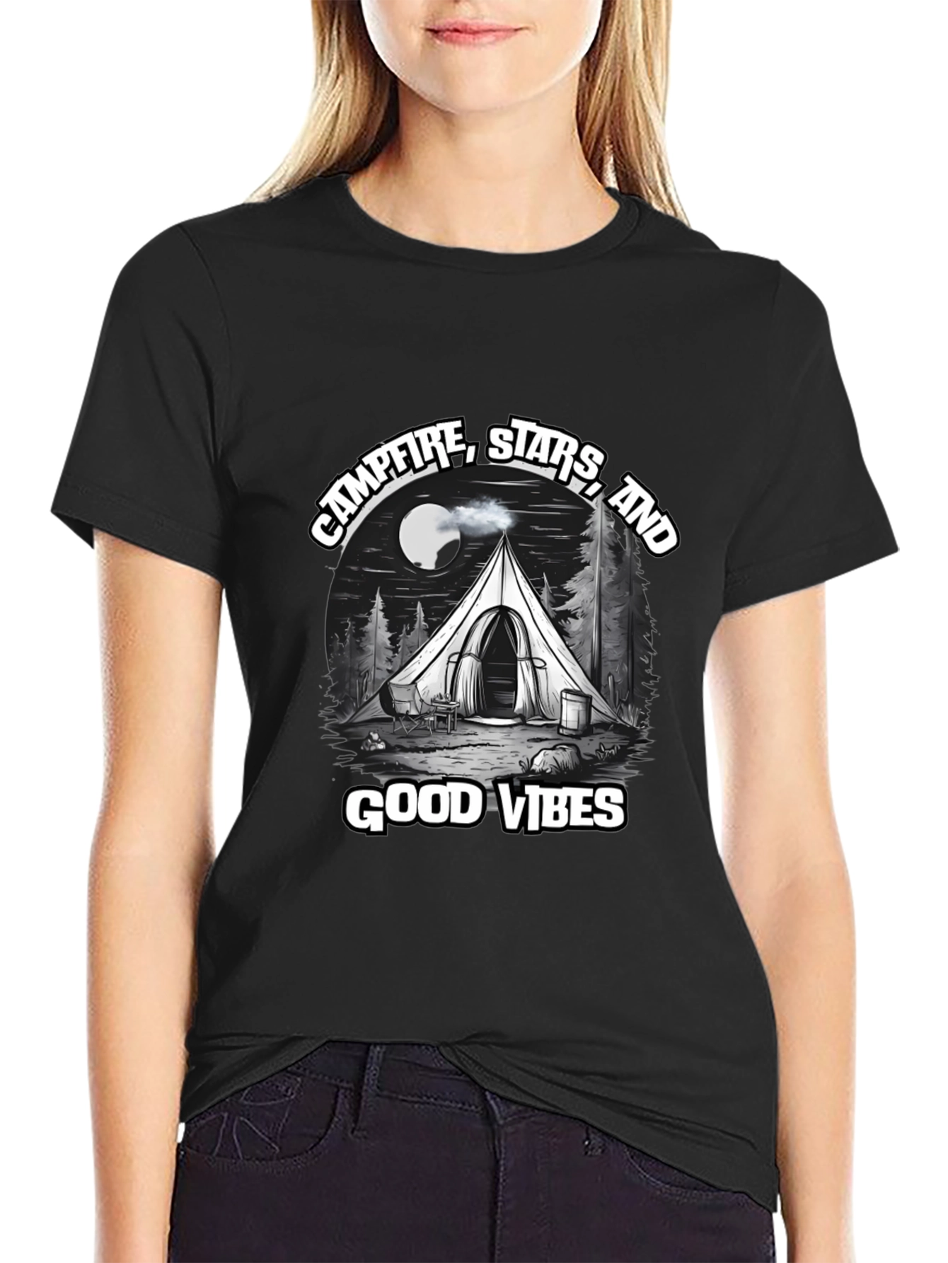 Campfire Stars Good Vibes Graphic T-Shirt