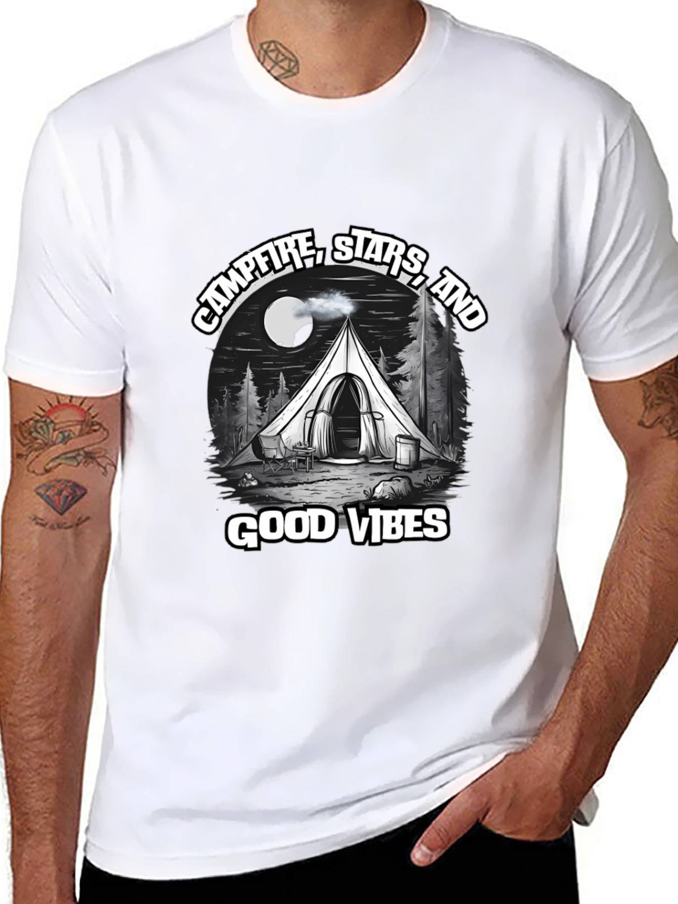 Campfire Stars Good Vibes Graphic T-Shirt