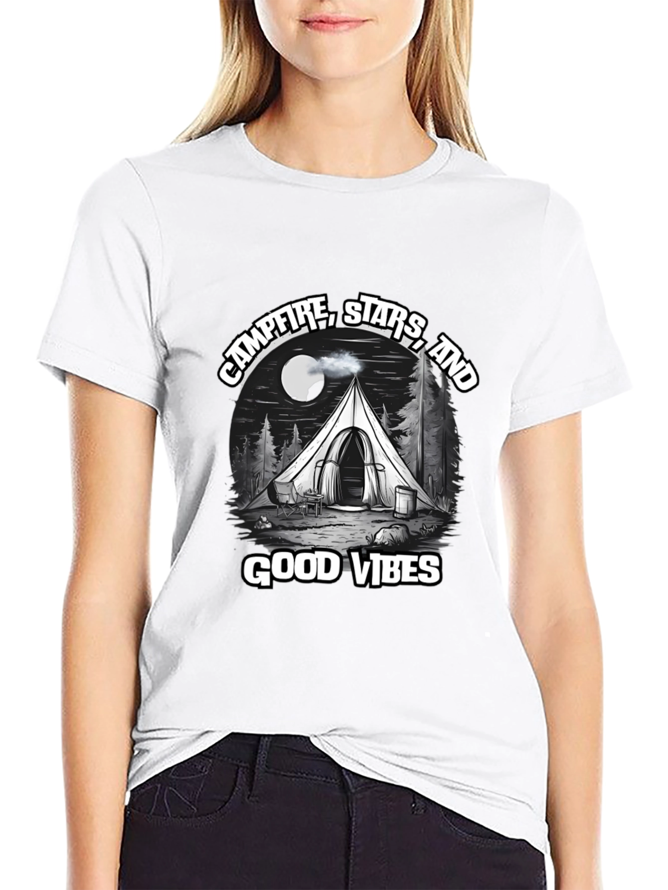 Campfire Stars Good Vibes Graphic T-Shirt