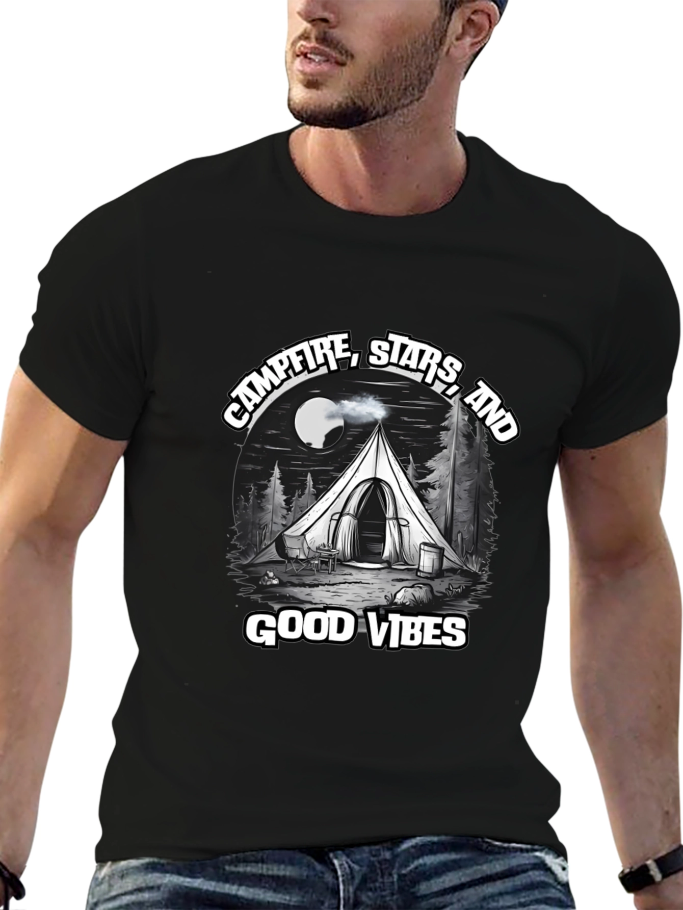 Campfire Stars Good Vibes Graphic T-Shirt