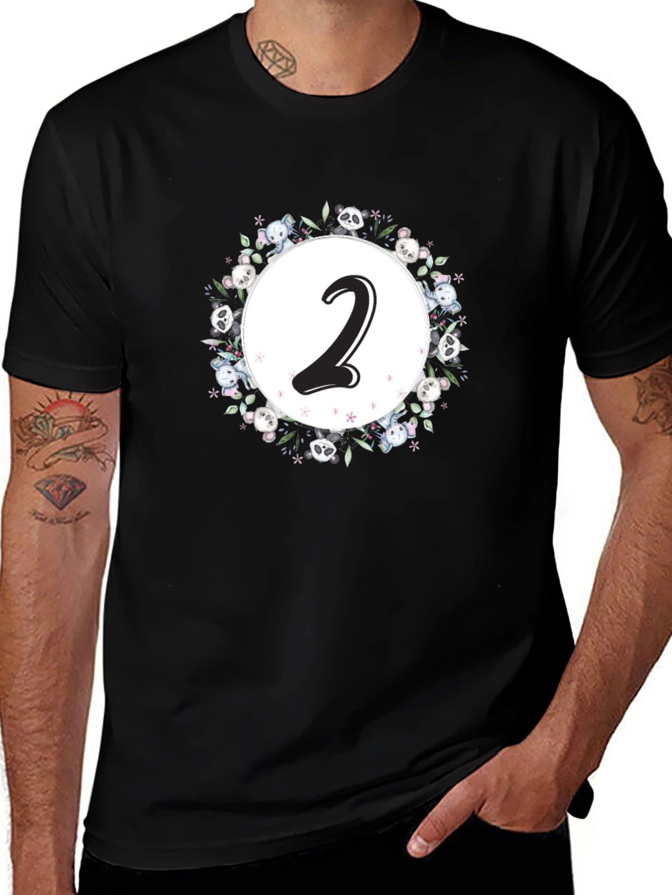Cute Number 2 Panda Bear T-Shirt