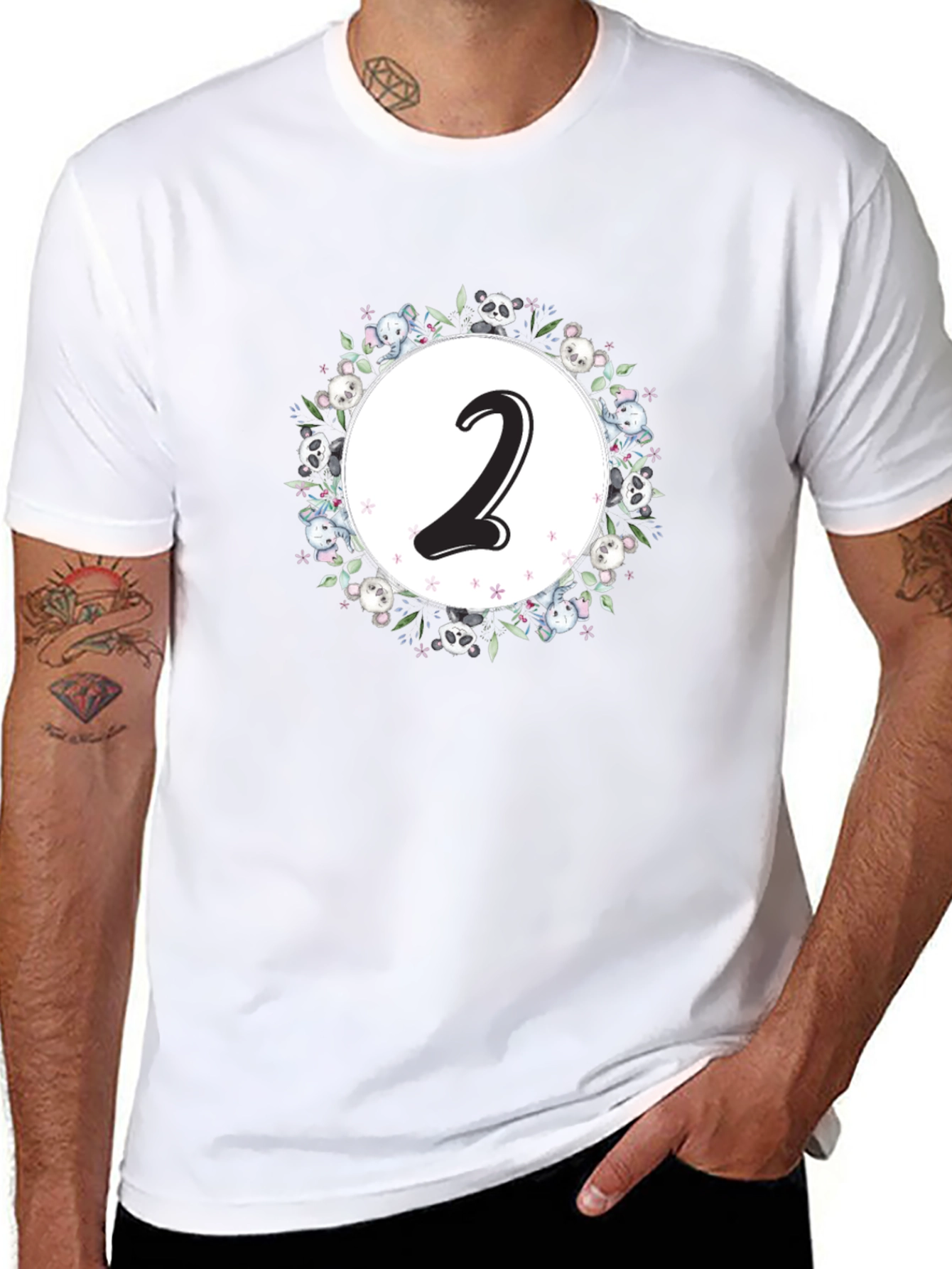 Cute Number 2 Panda Bear T-Shirt