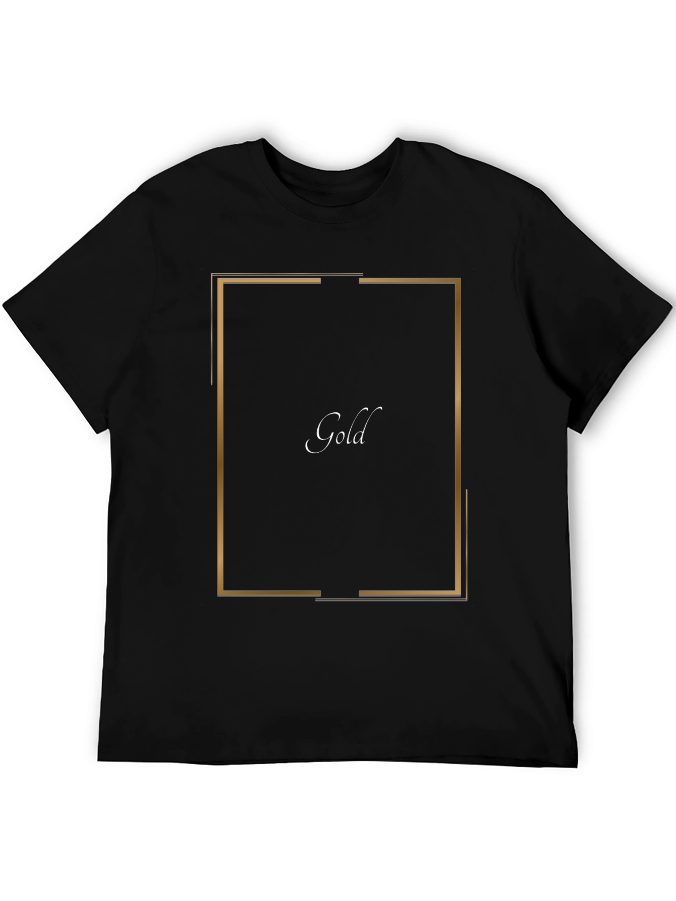 Gold Design Black T-Shirt - Modern Graphic Tee