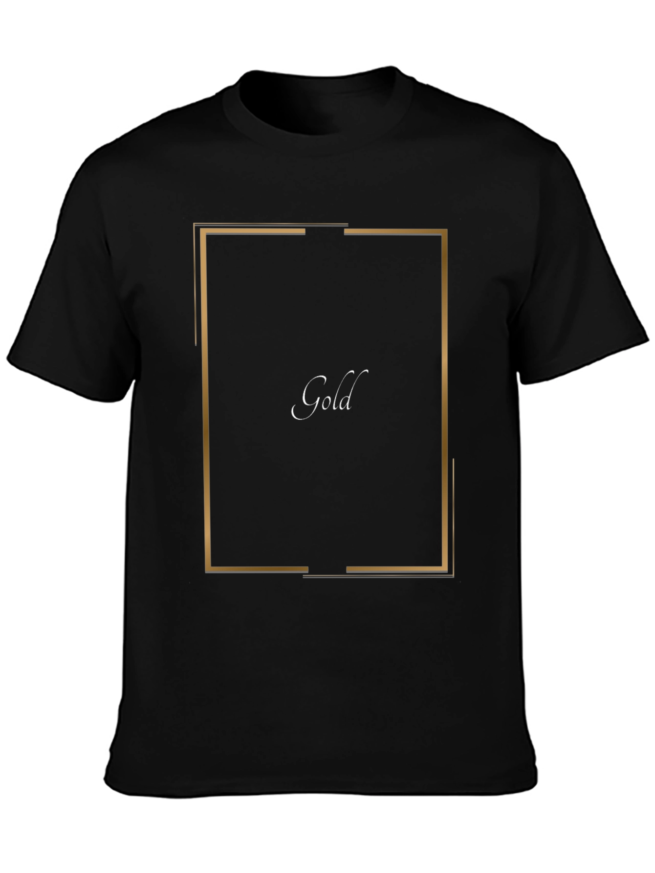 Gold Design Black T-Shirt - Modern Graphic Tee