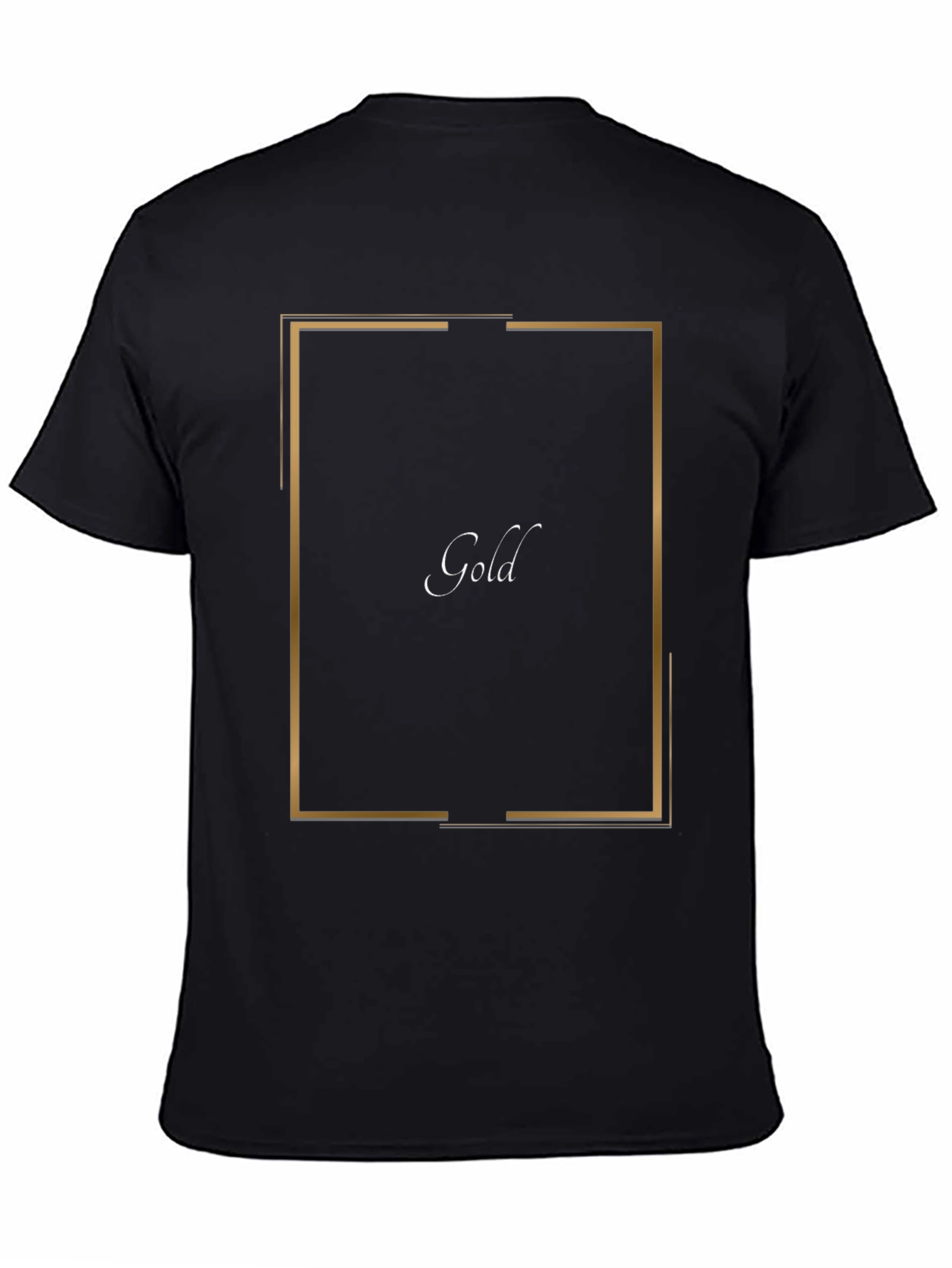 Gold Design Black T-Shirt - Modern Graphic Tee