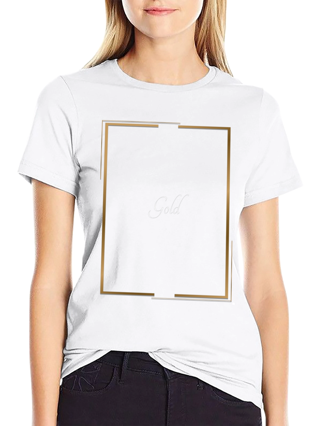 Gold Design Black T-Shirt - Modern Graphic Tee