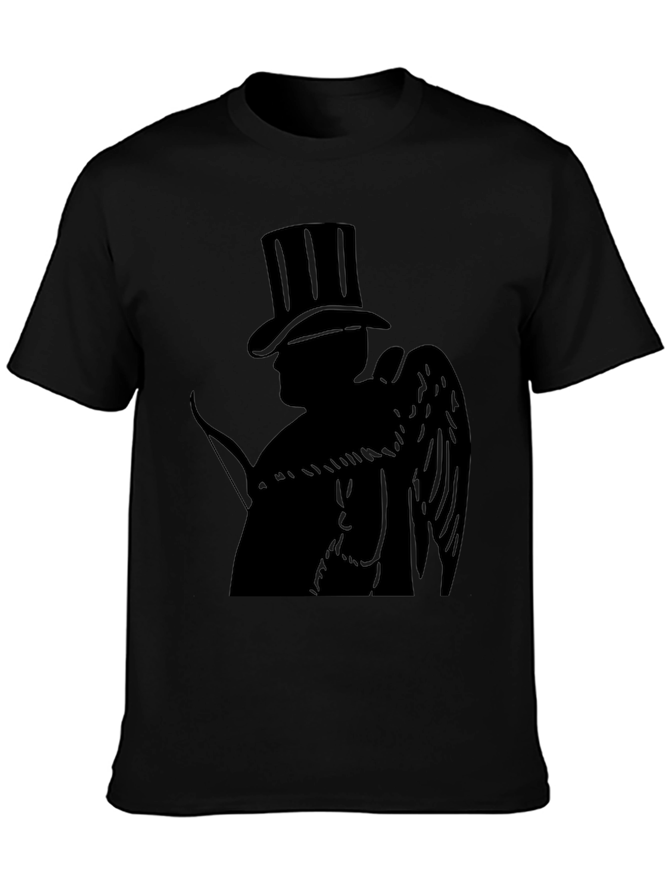 Top Hat Cupid Black T-Shirt - Angelic Style