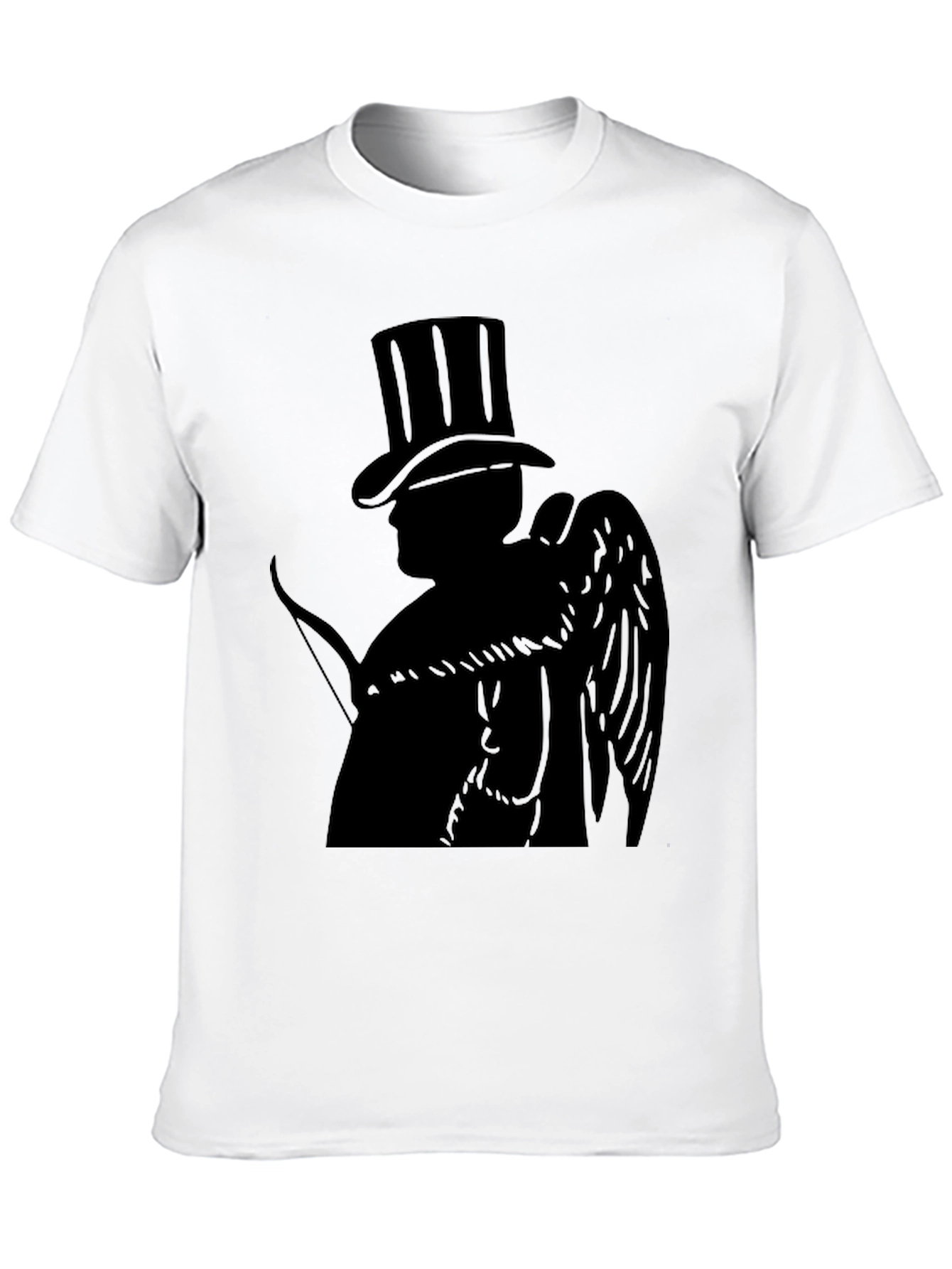 Top Hat Cupid Black T-Shirt - Angelic Style