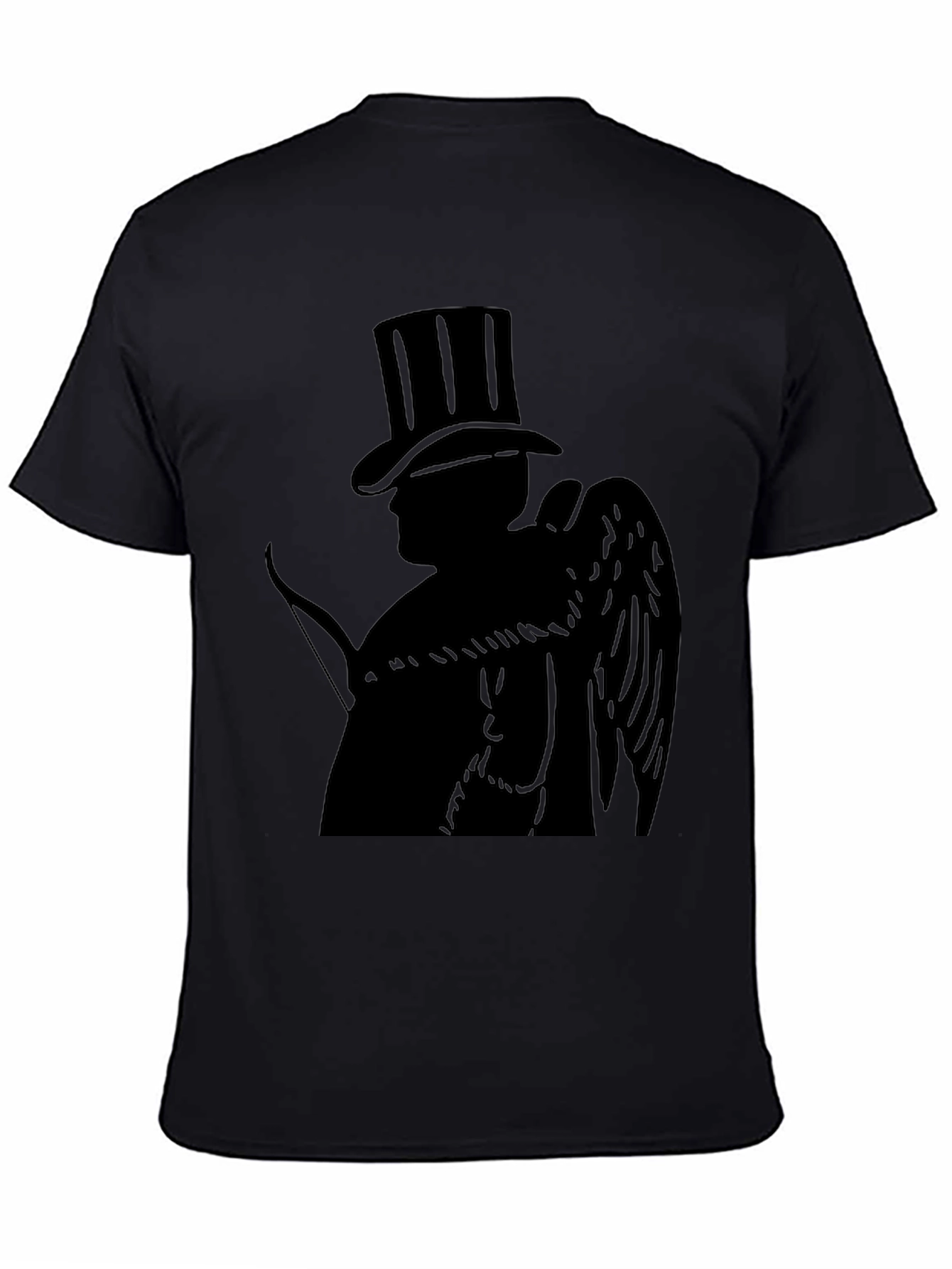 Top Hat Cupid Black T-Shirt - Angelic Style