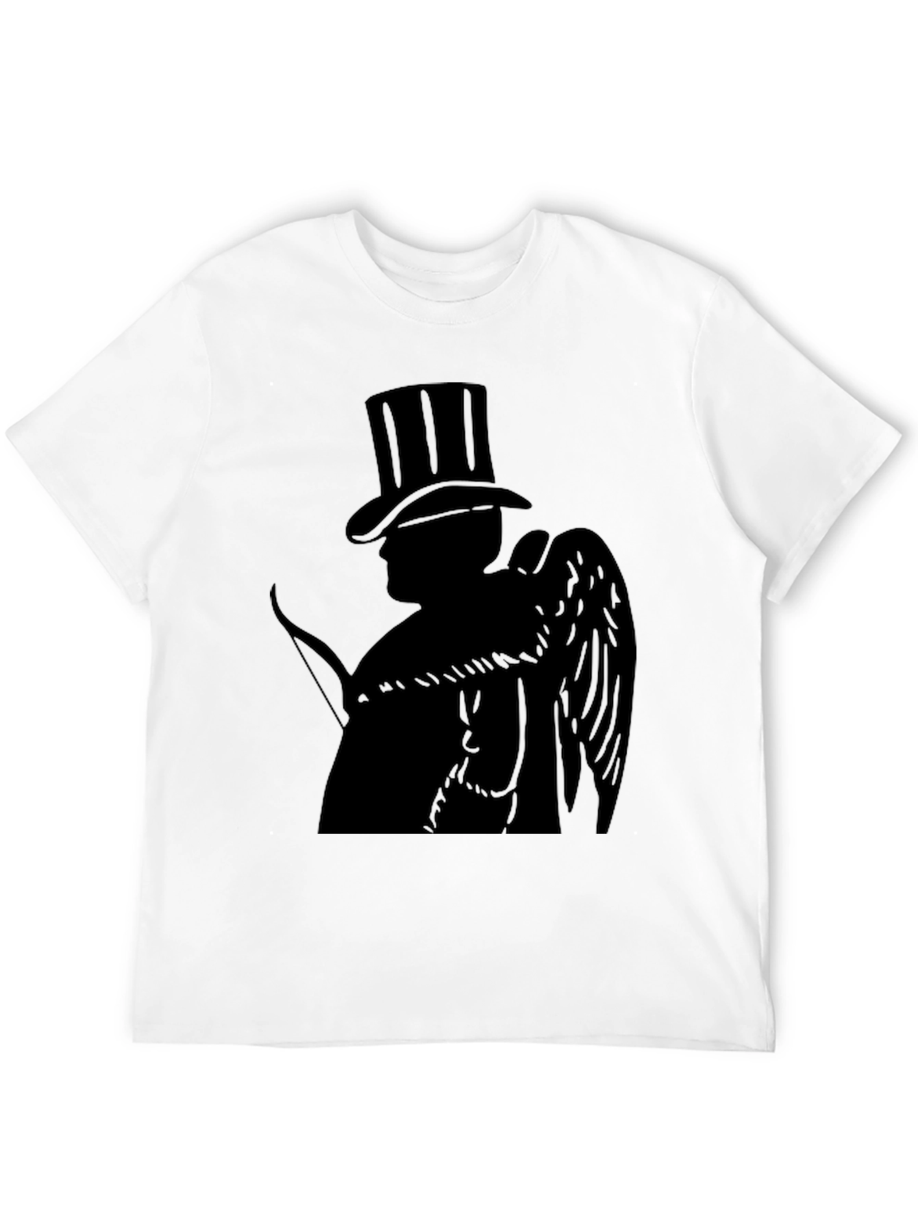 Top Hat Cupid Black T-Shirt - Angelic Style