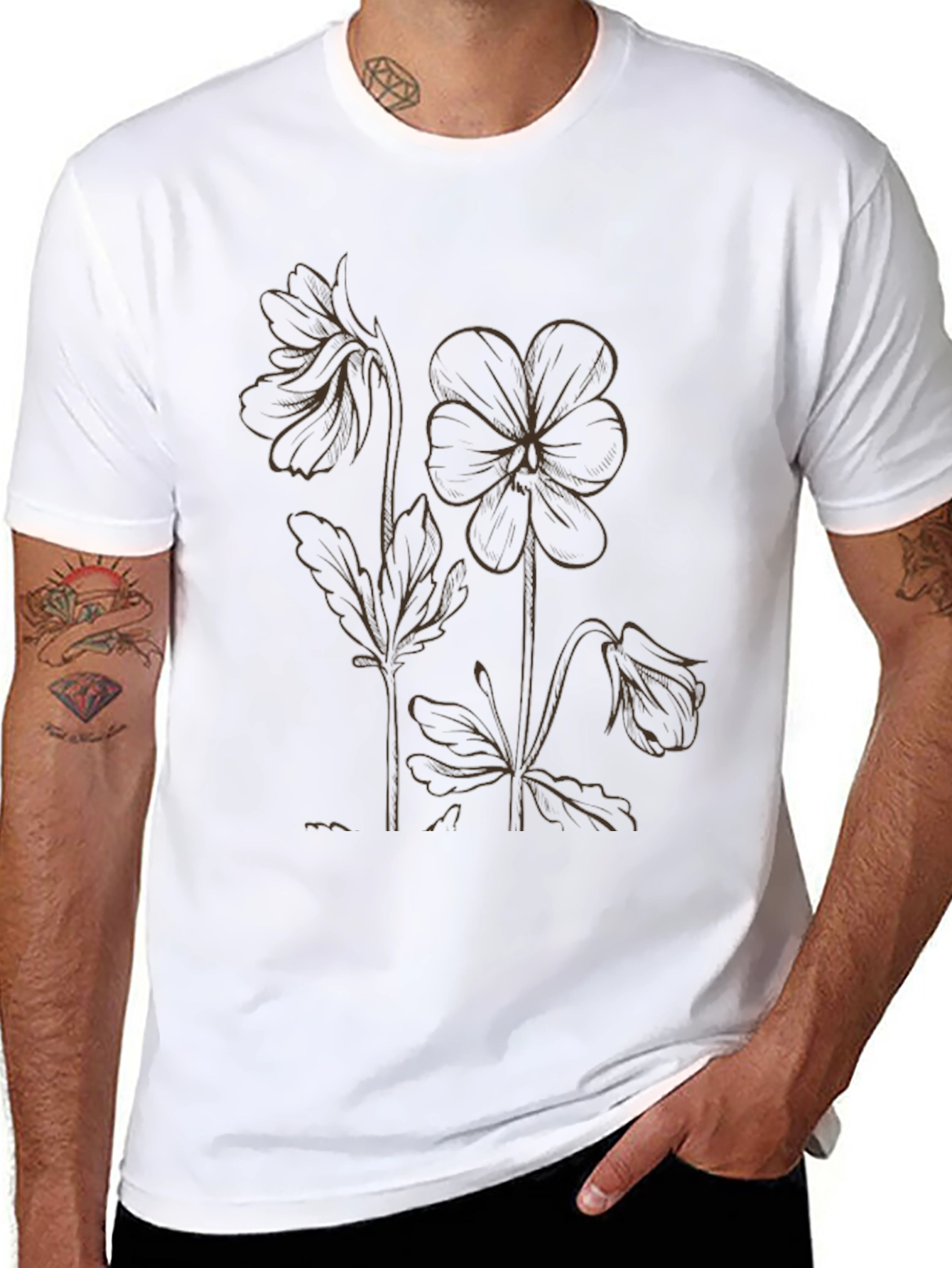Floral Outline Graphic Tee