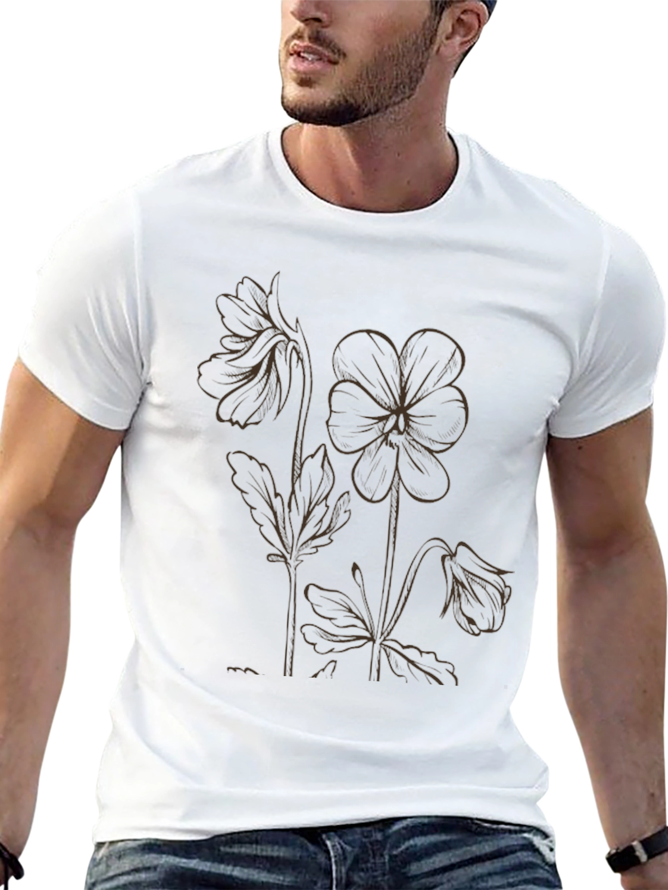Floral Outline Graphic Tee