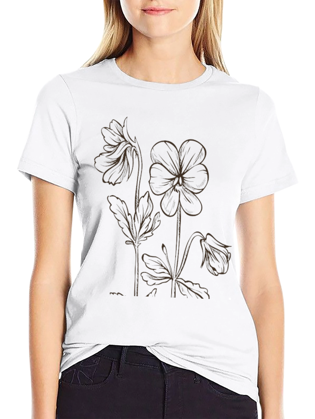 Floral Outline Graphic Tee
