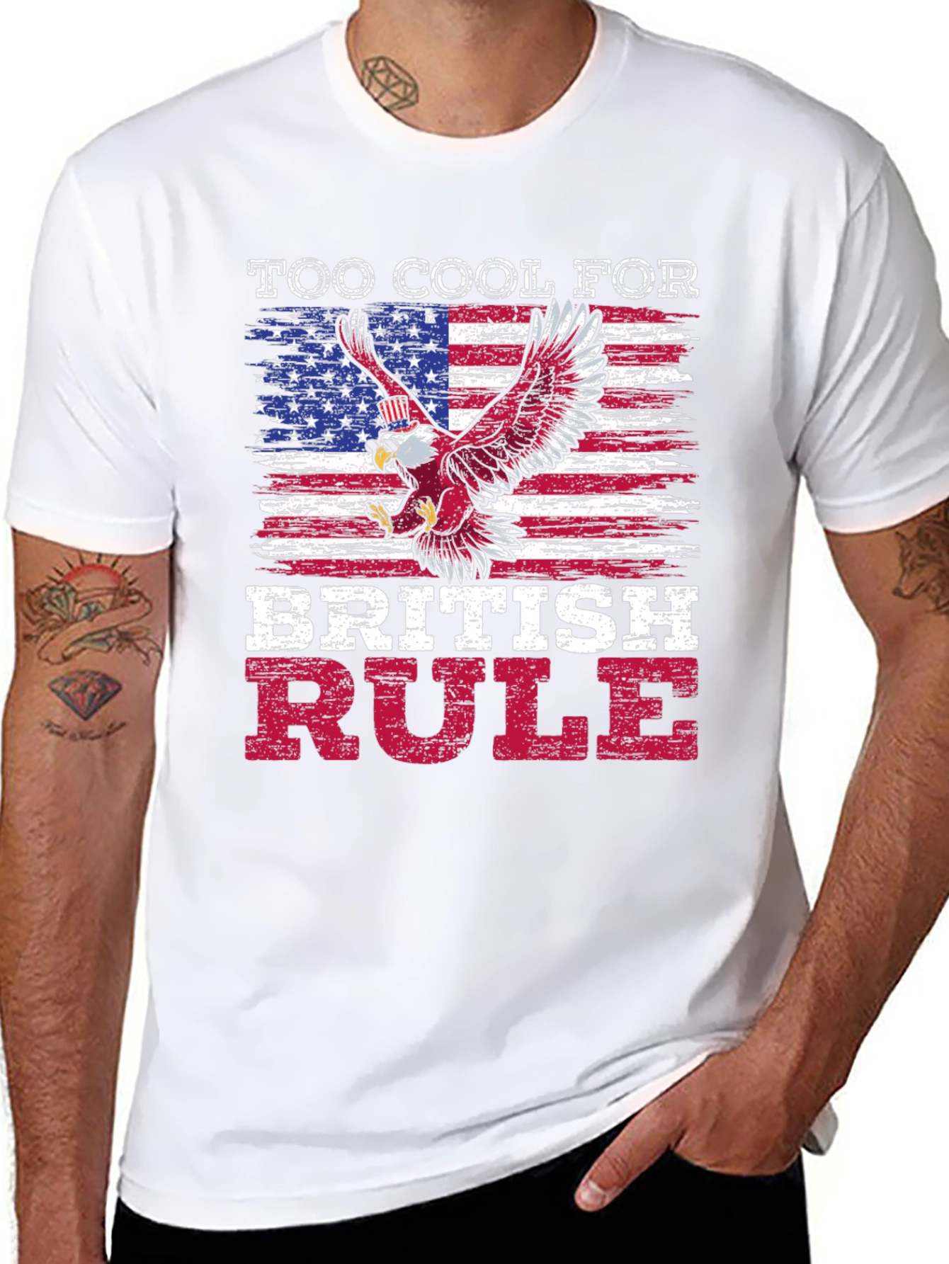 Too Cool For British Rule Patriotic T-Shirt