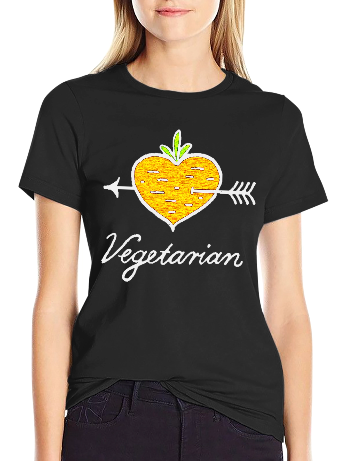 Vegetarian Heart Arrow T-Shirt - Vegan Lifestyle Tee