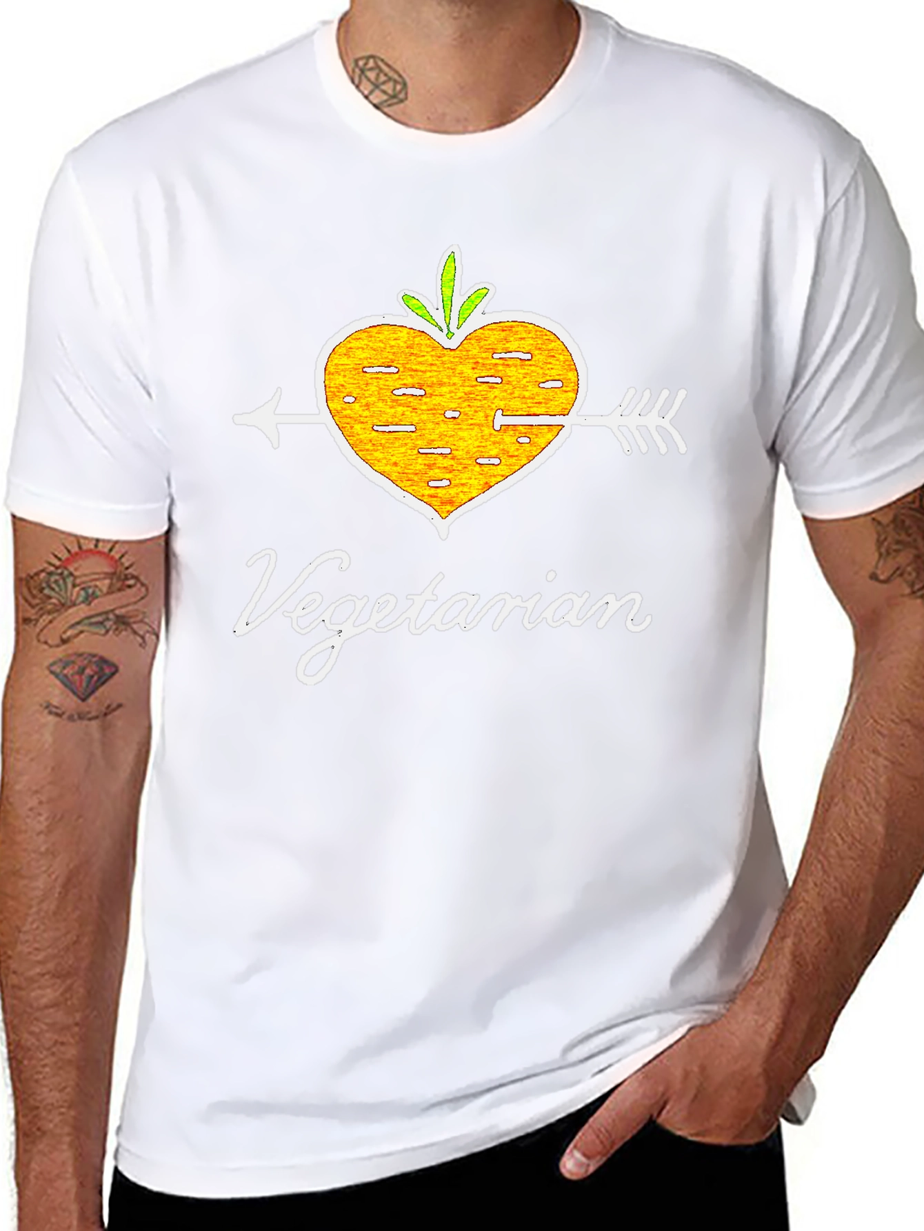 Vegetarian Heart Arrow T-Shirt - Vegan Lifestyle Tee