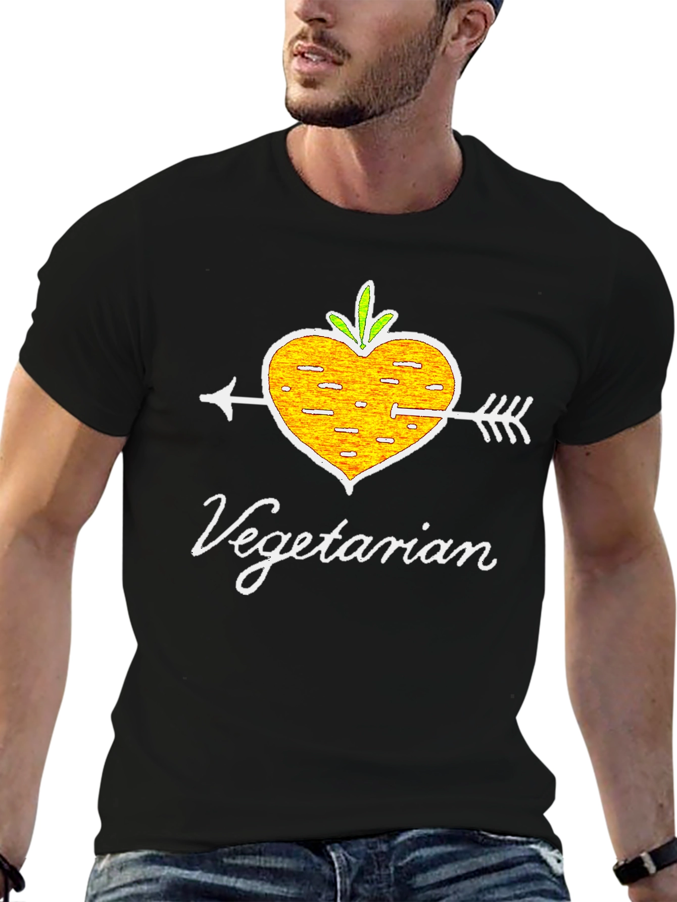 Vegetarian Heart Arrow T-Shirt - Vegan Lifestyle Tee