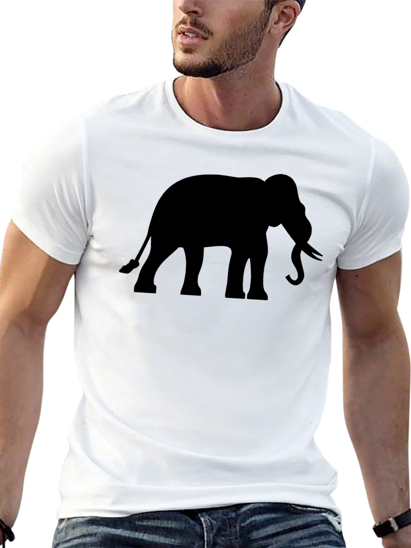Elephant Silhouette Black T-Shirt