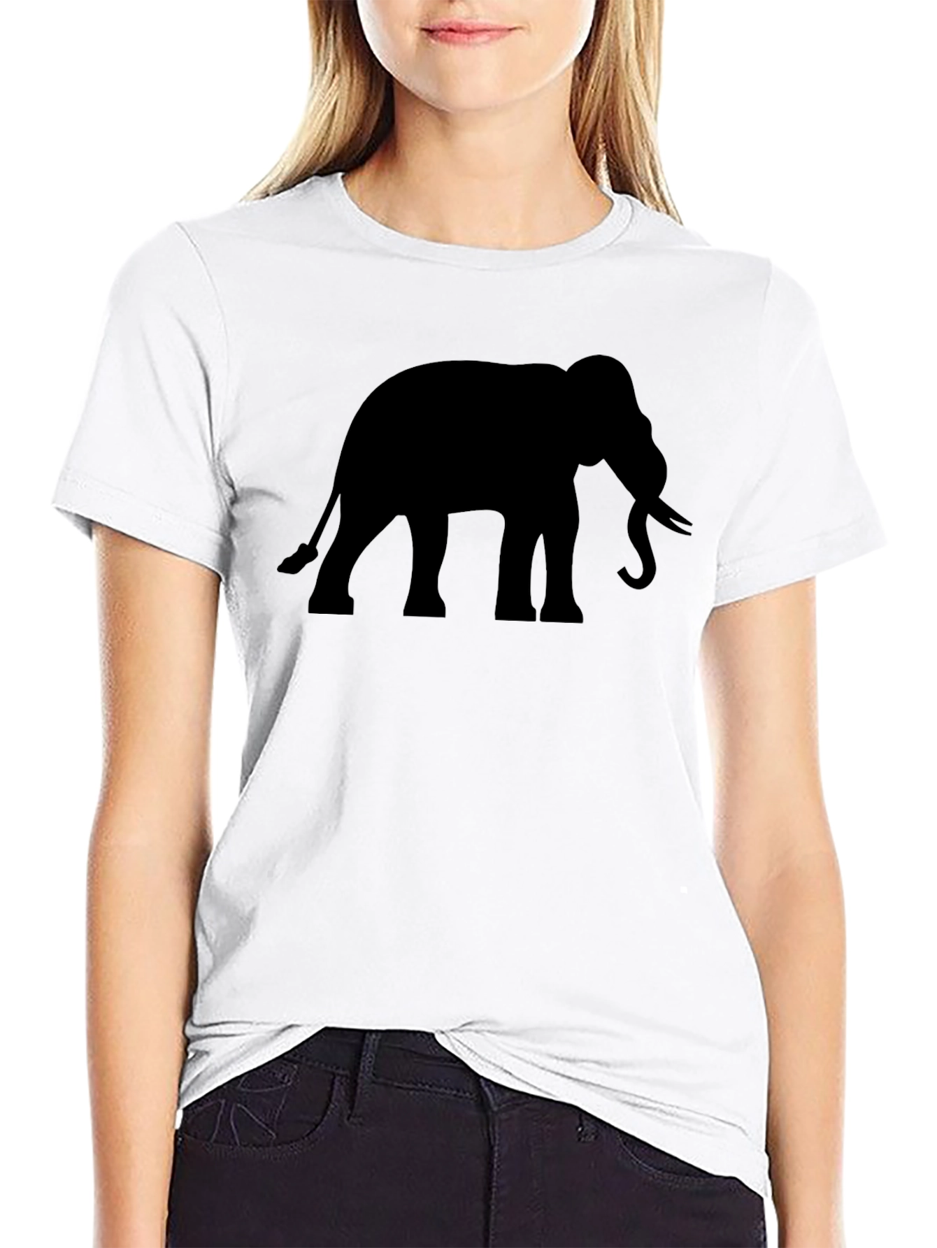 Elephant Silhouette Black T-Shirt