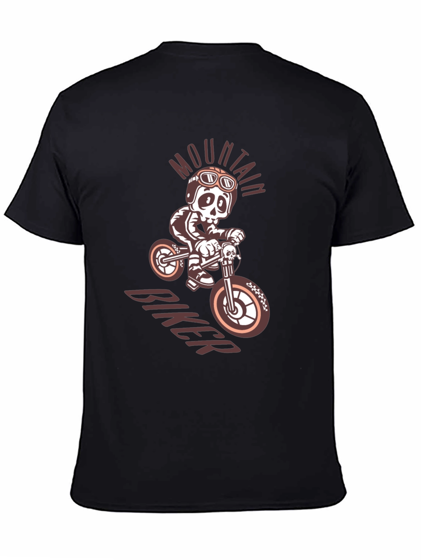 Mountain Biker Skeleton Graphic Tee - Black