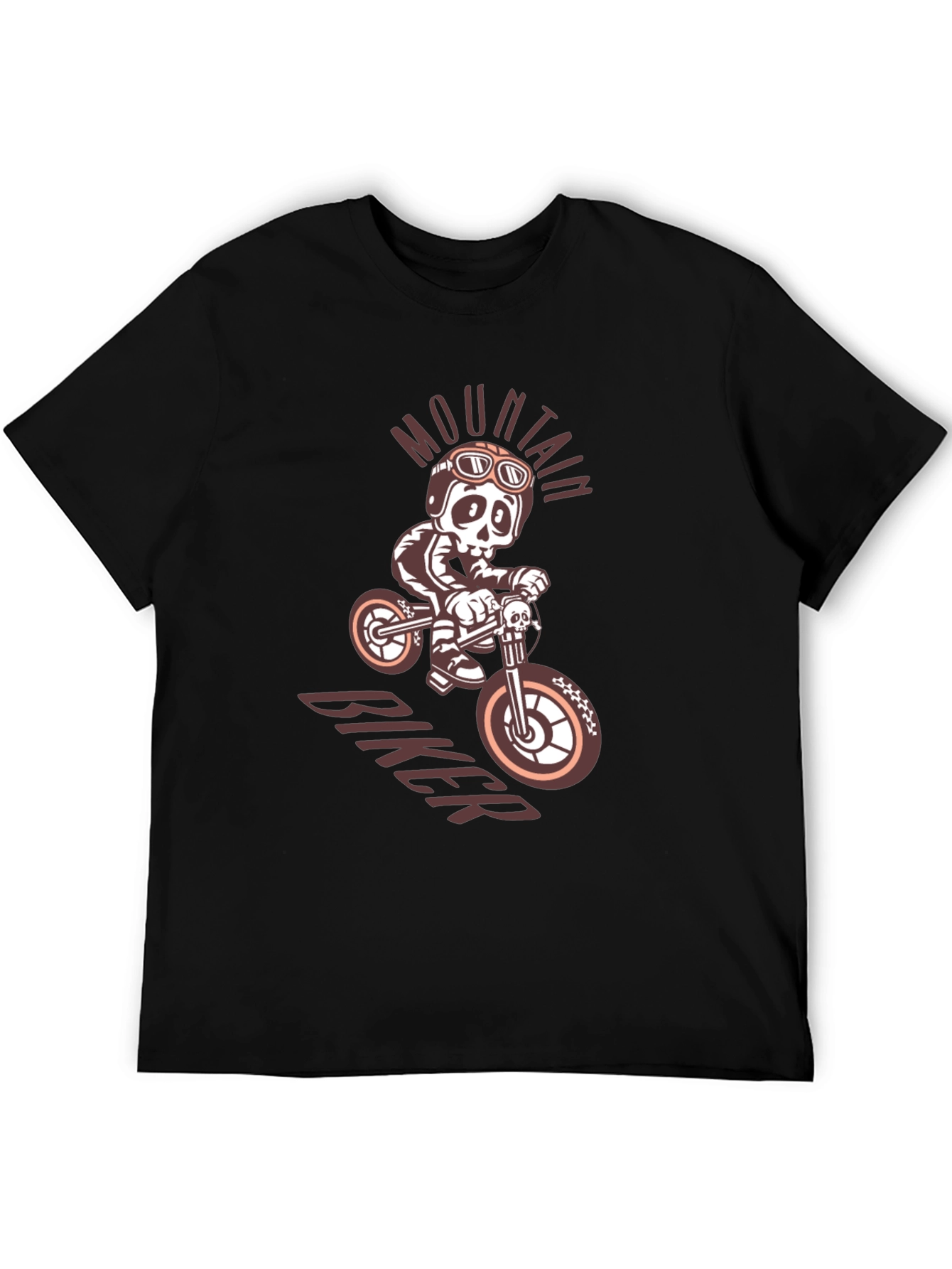 Mountain Biker Skeleton Graphic Tee - Black