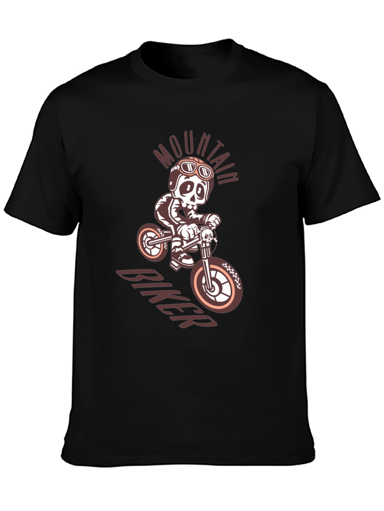 Mountain Biker Skeleton Graphic Tee - Black