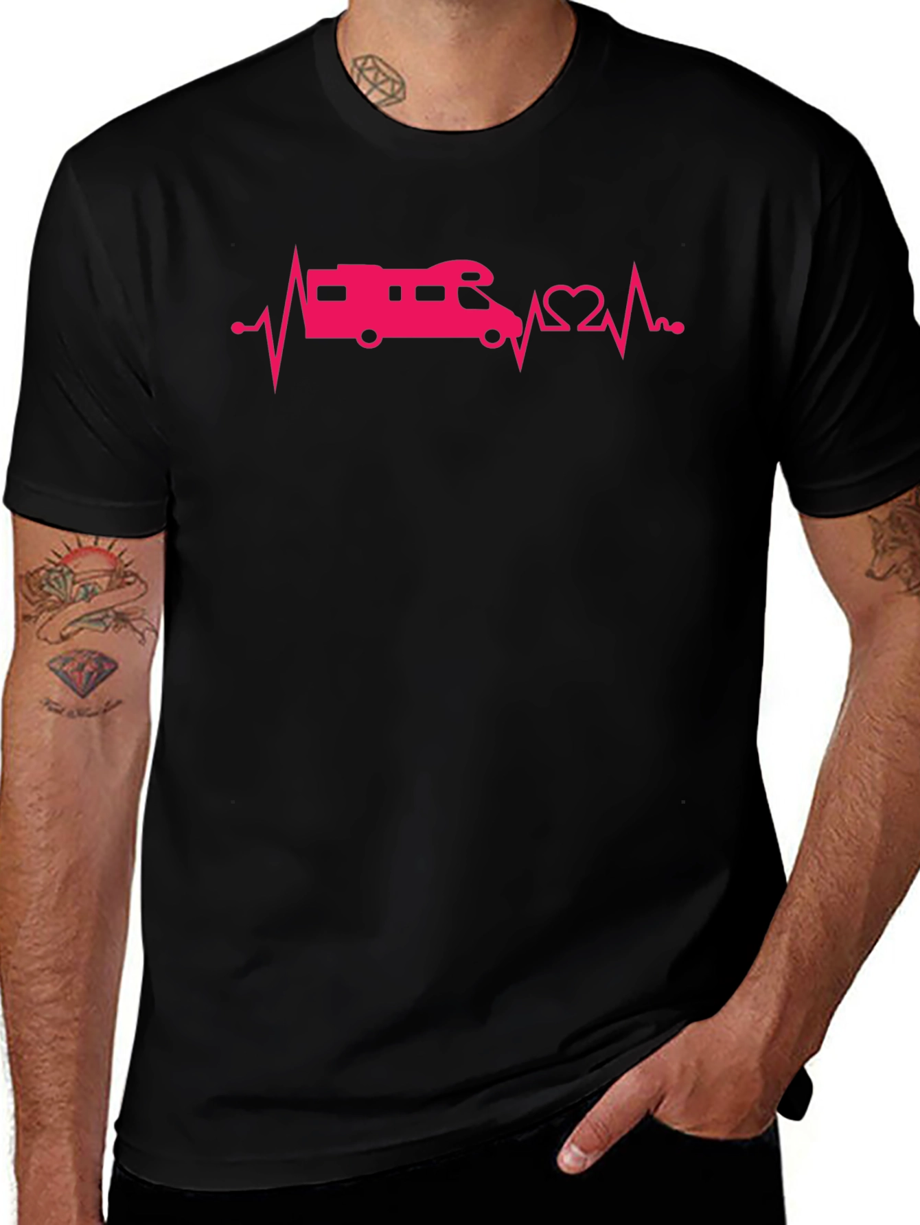 RV Heartbeat T-Shirt - Black Graphic Tee