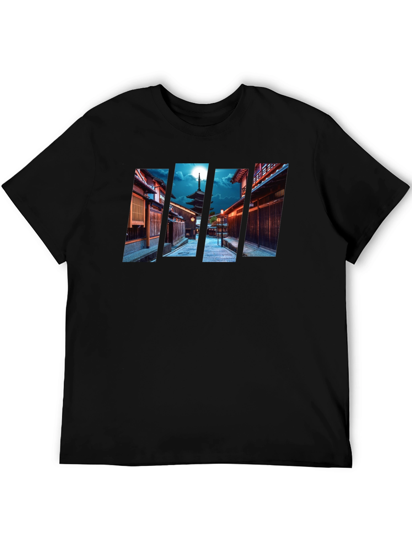 Kyoto Pagoda Graphic Tee - Cityscape Black T-Shirt