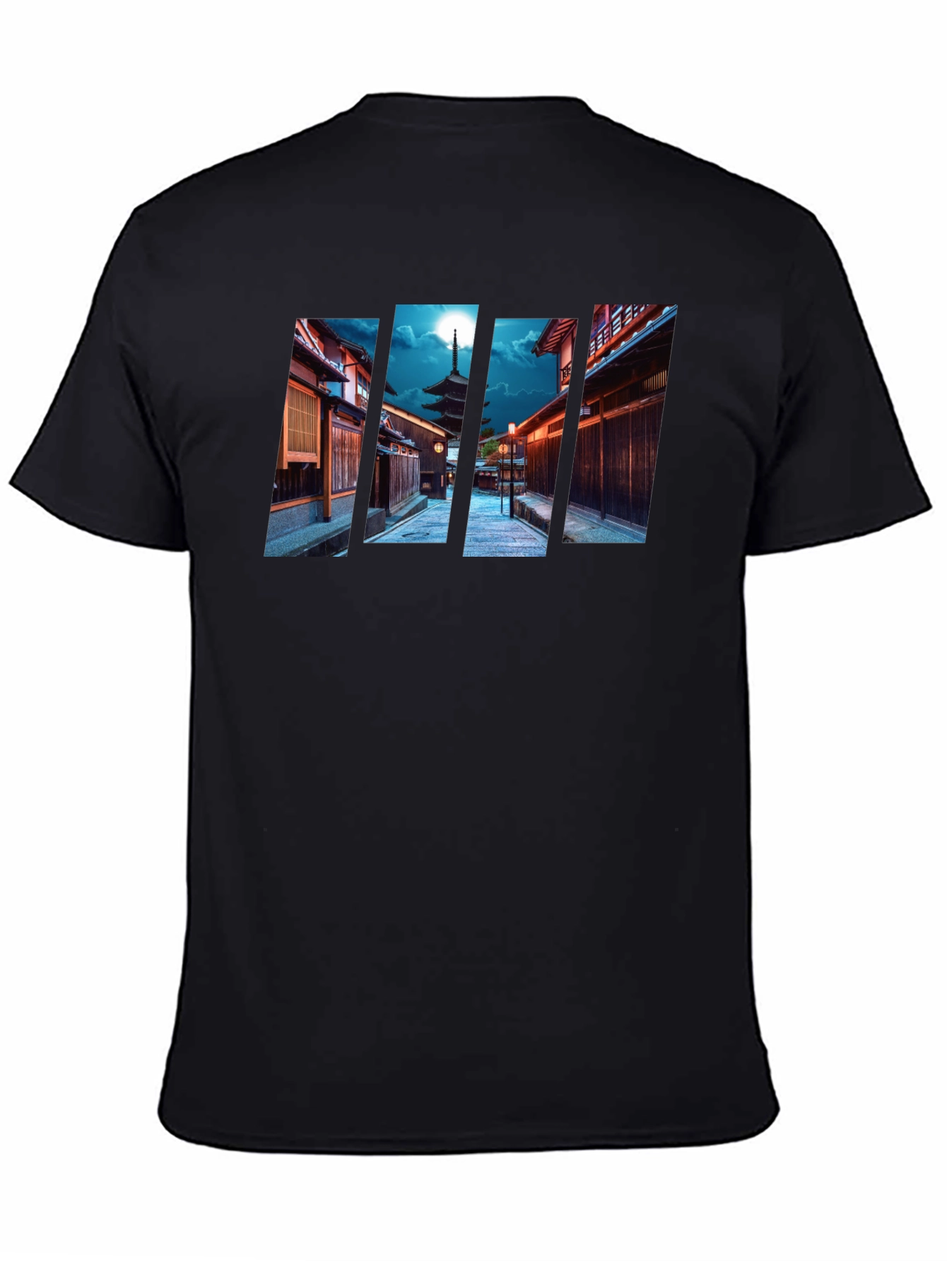 Kyoto Pagoda Graphic Tee - Cityscape Black T-Shirt