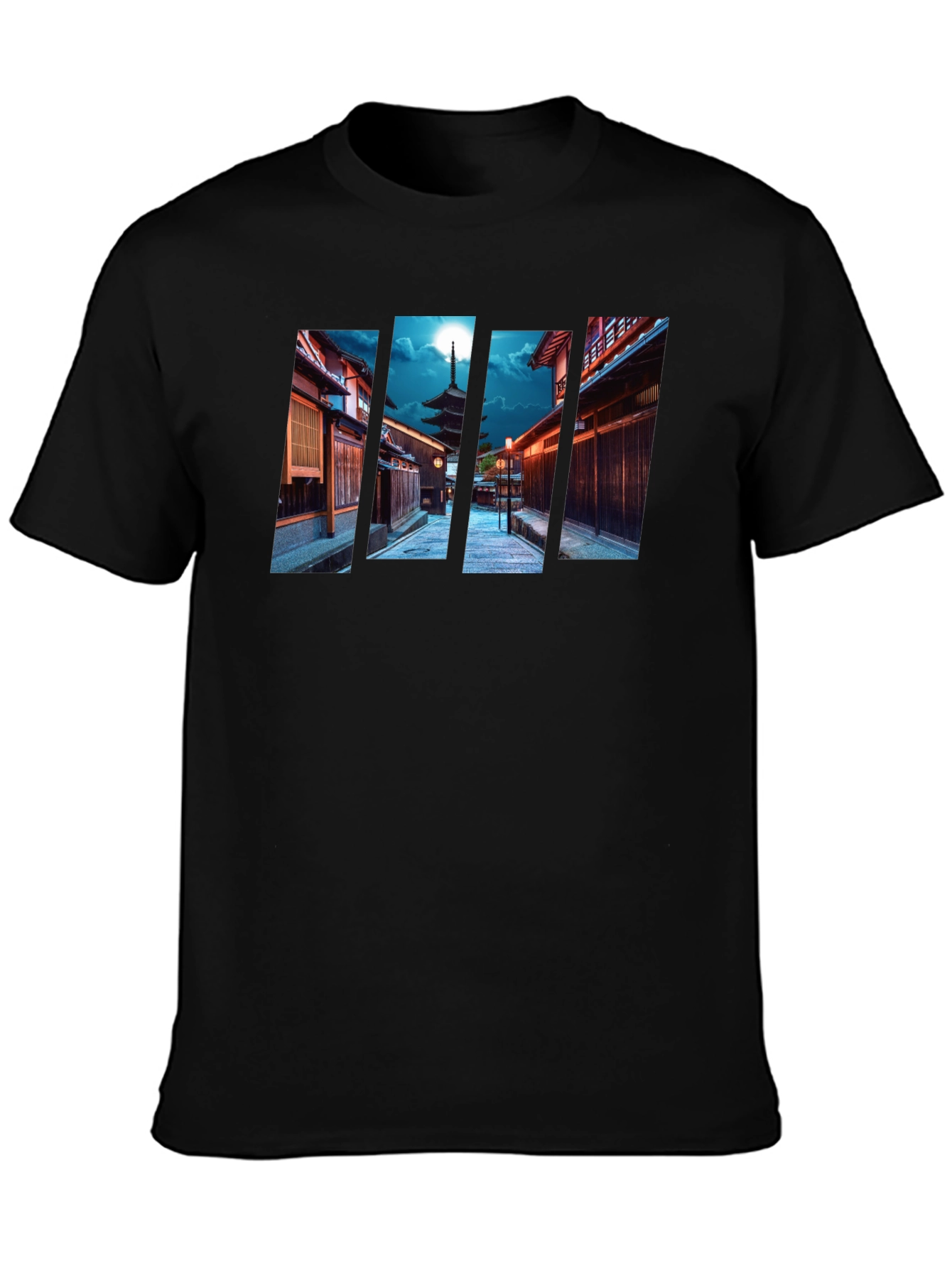 Kyoto Pagoda Graphic Tee - Cityscape Black T-Shirt