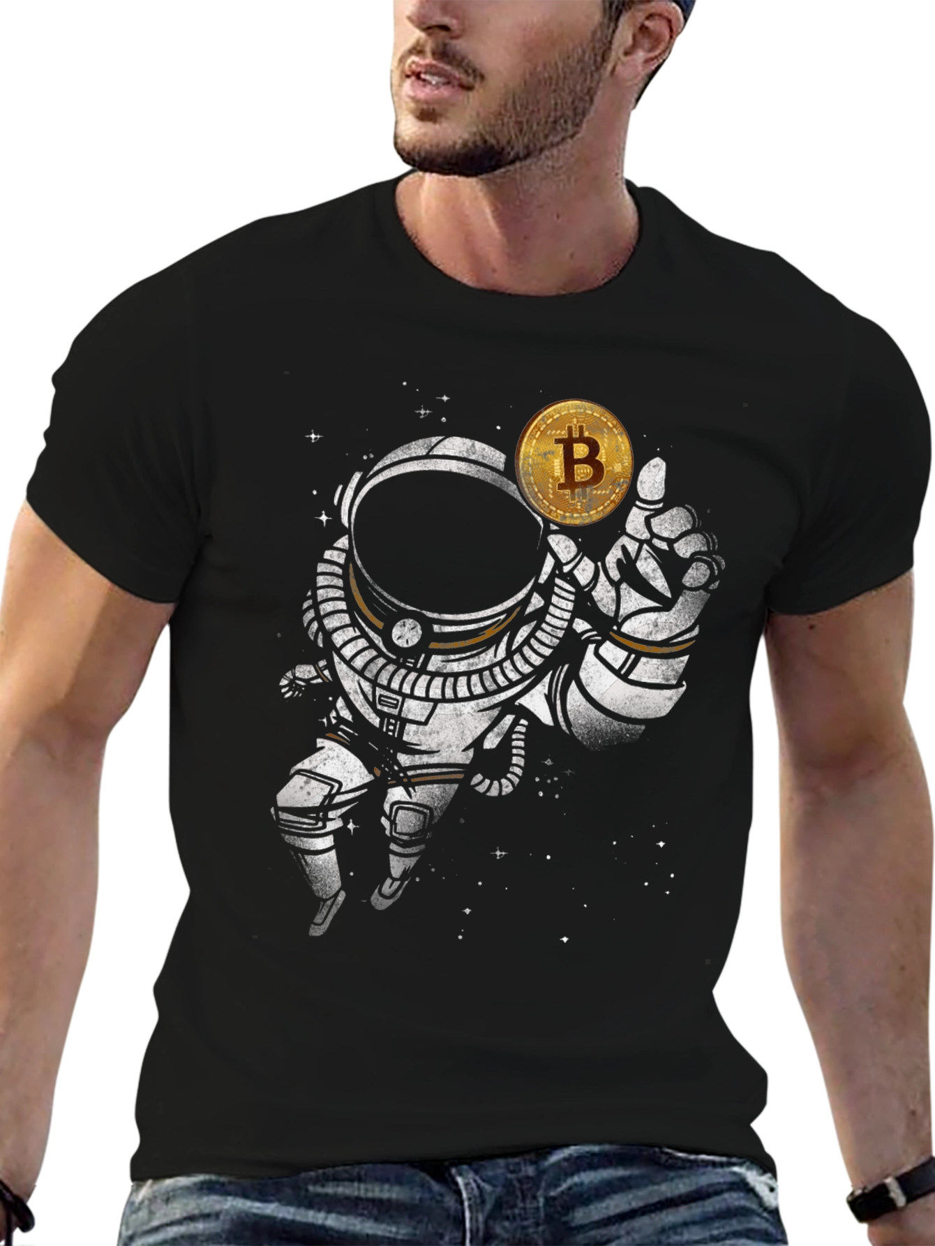 Bitcoin Astronaut T-Shirt - Crypto Space Explorer