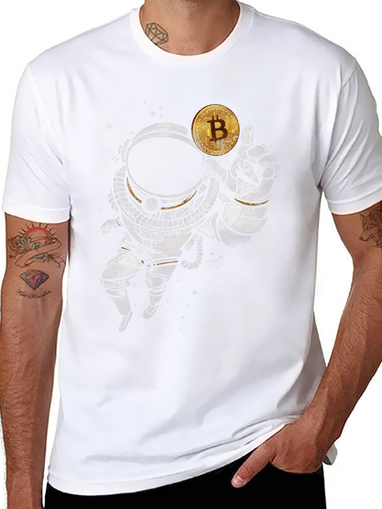Bitcoin Astronaut T-Shirt - Crypto Space Explorer