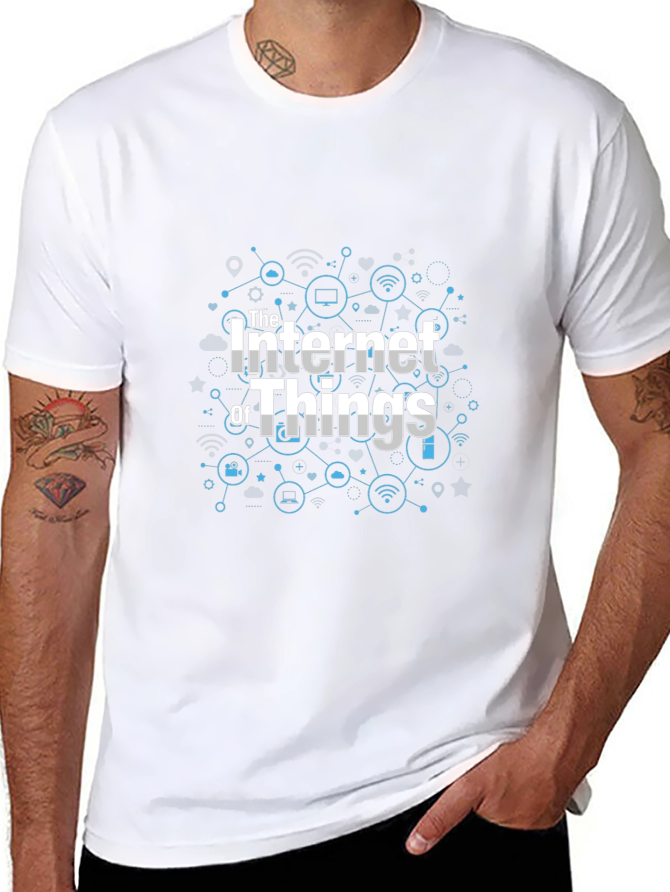 Internet of Things Graphic Tee - Black Cotton T-Shirt
